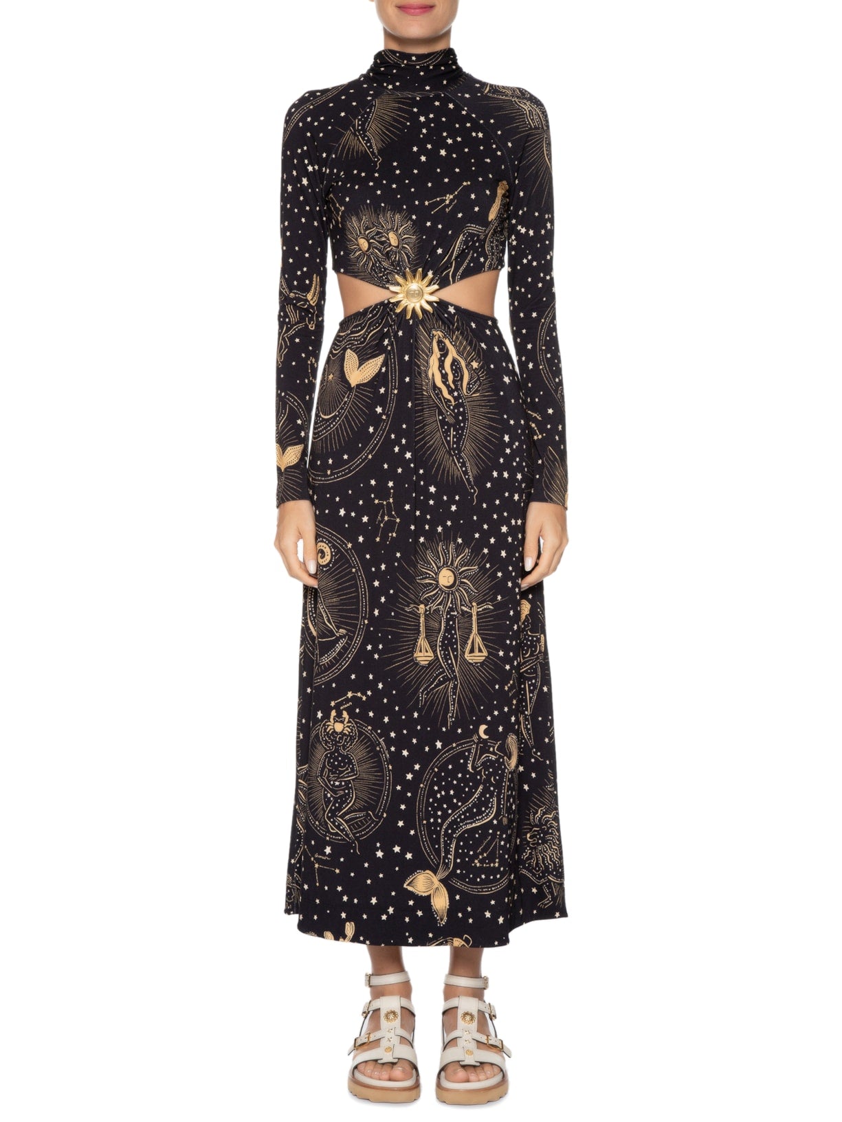 Vestido Midi Mapa Astral - Preto