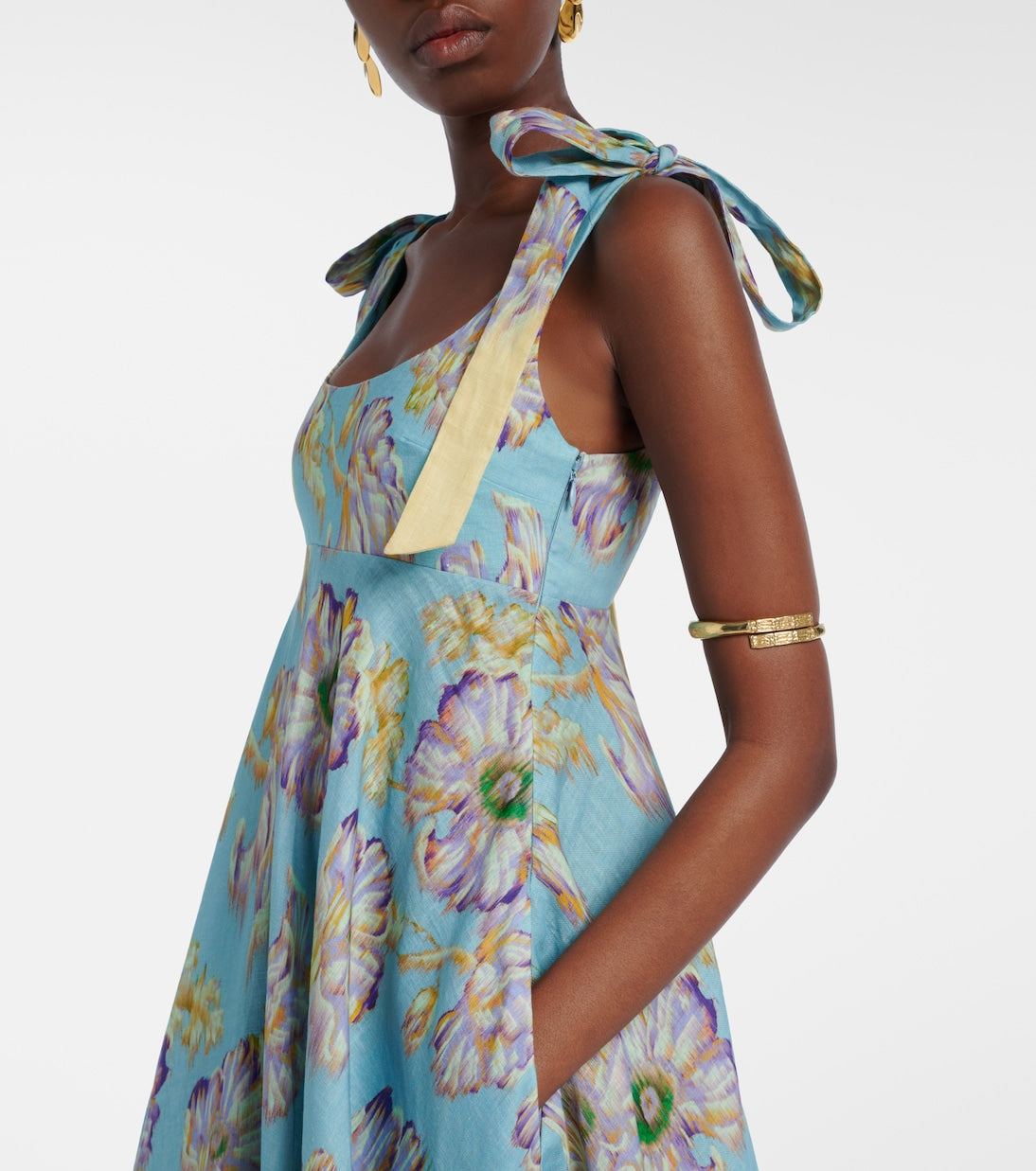 Jerry floral linen midi dress
