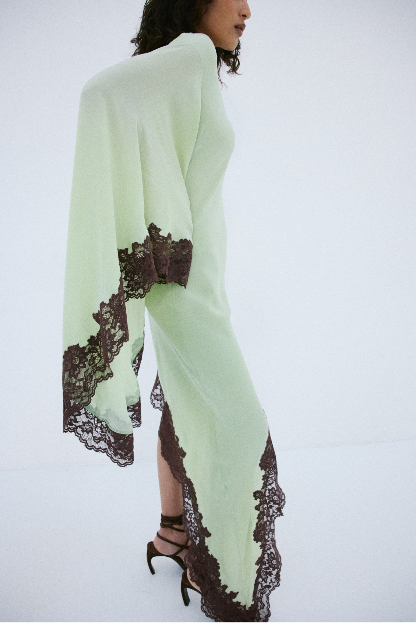 VETA MAXI DRESS IN MINT GREEN CREPE DE CHINE