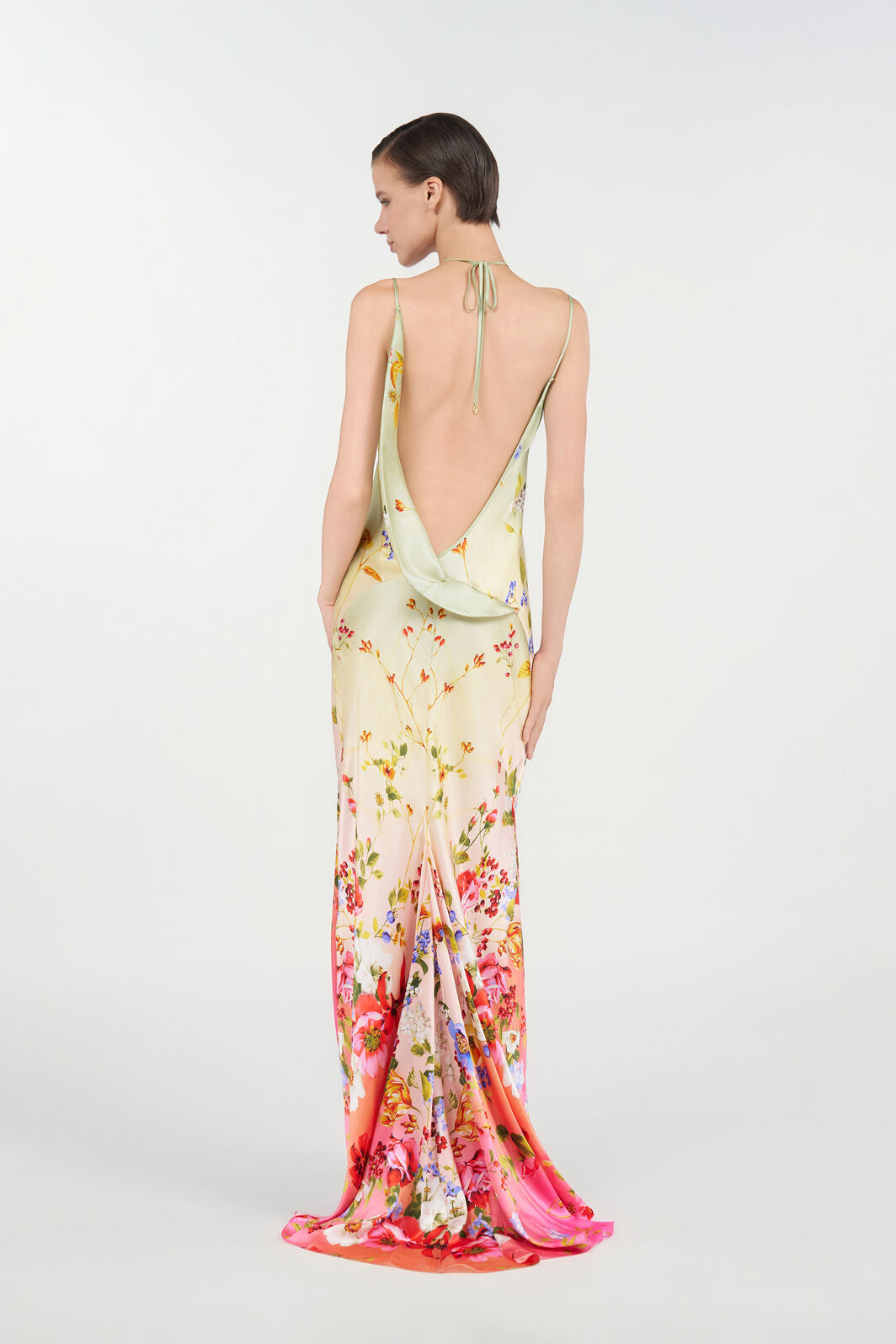 Maxi Dress with Miami Flowers Print