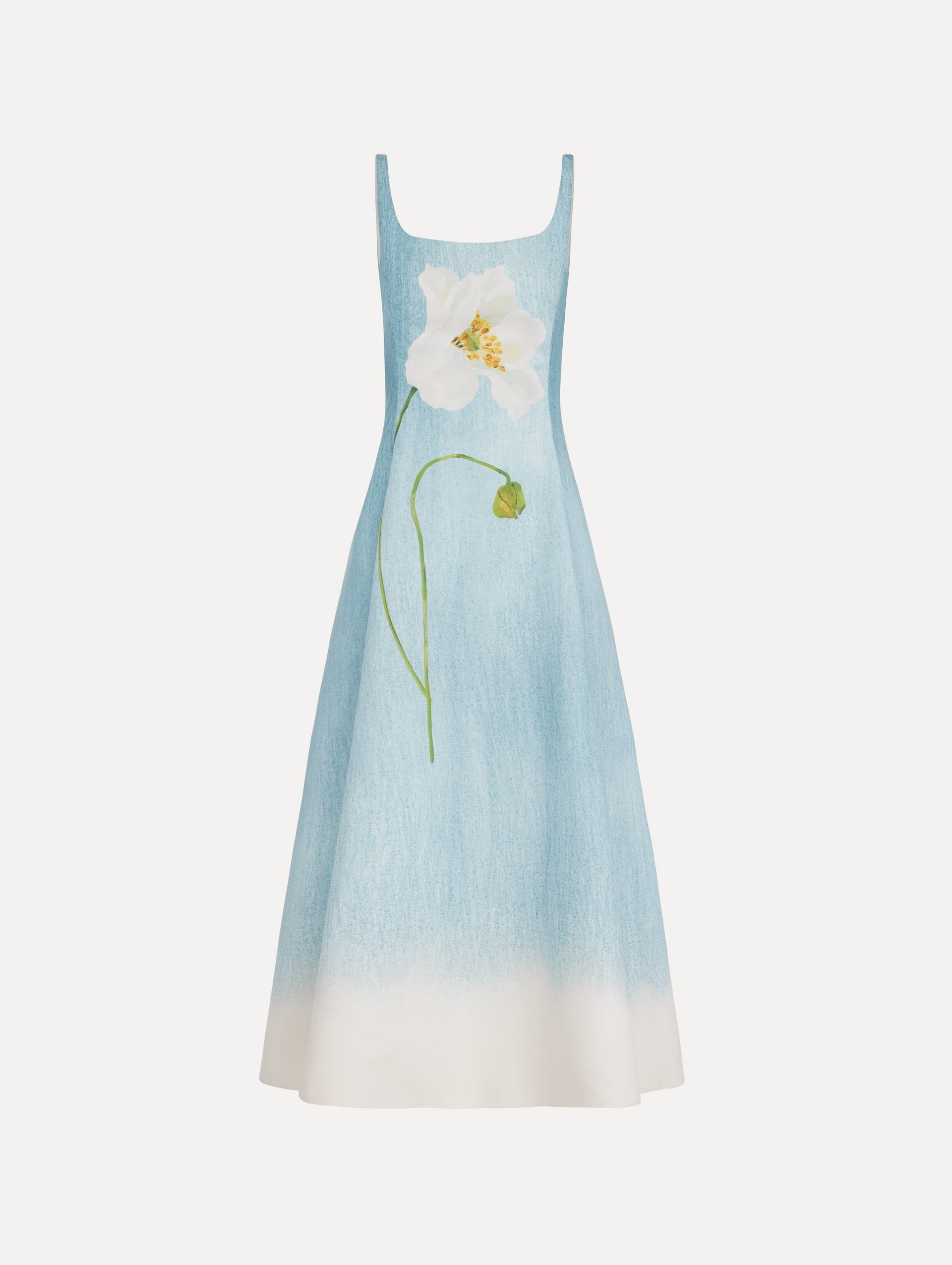 Ombré Peony Faille Dress