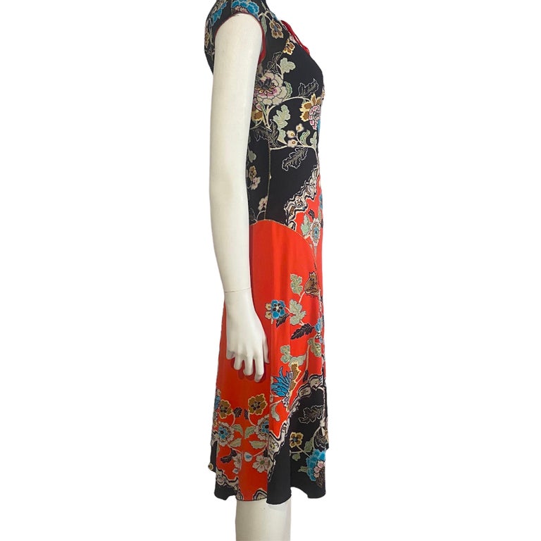 Roberto Cavalli S/S 2003 red chinoiserie cheongsam dress