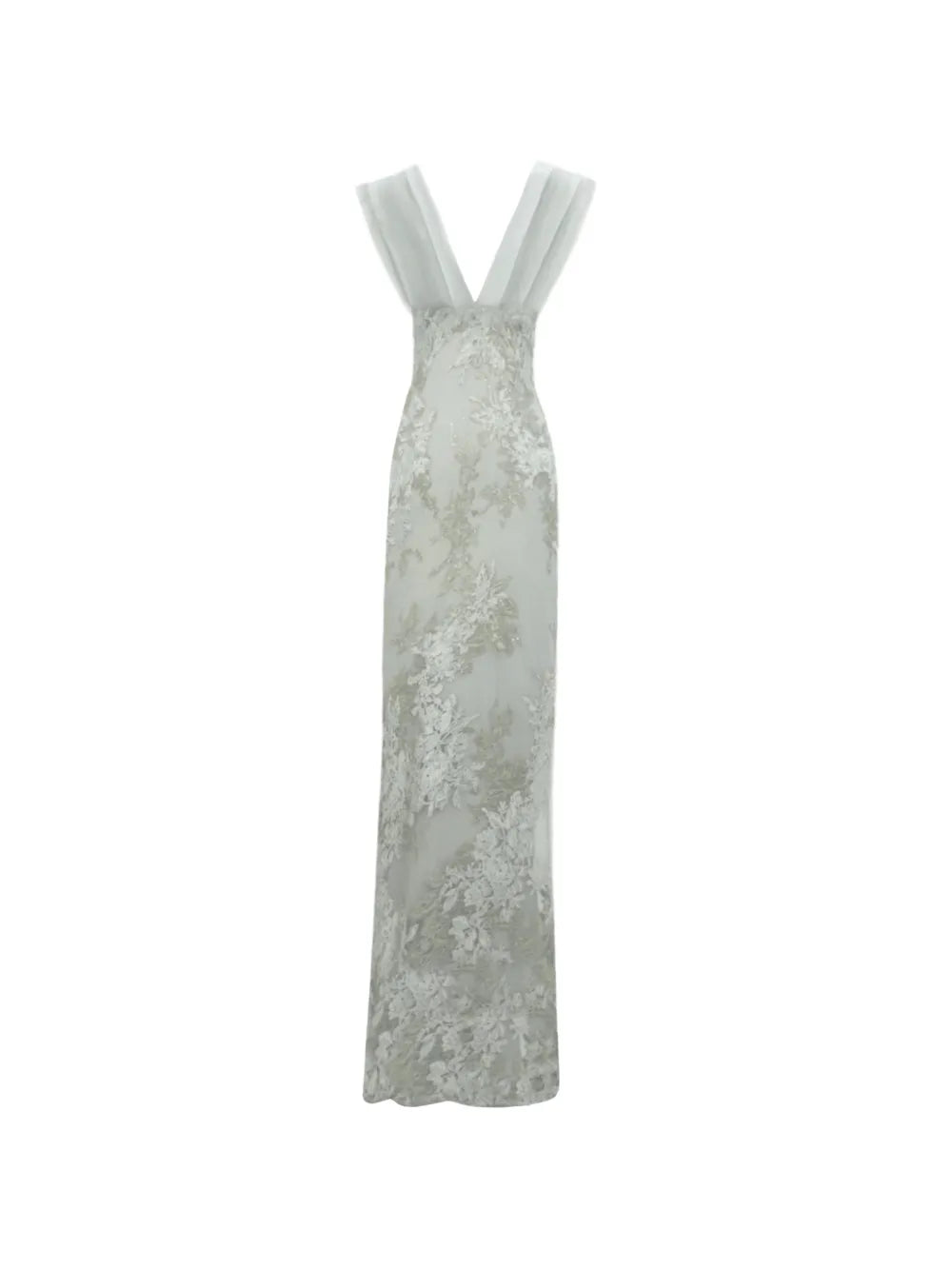 Gemy Maalouf Embellished V-neck Maxi Dress | Grey | FARFETCH PL