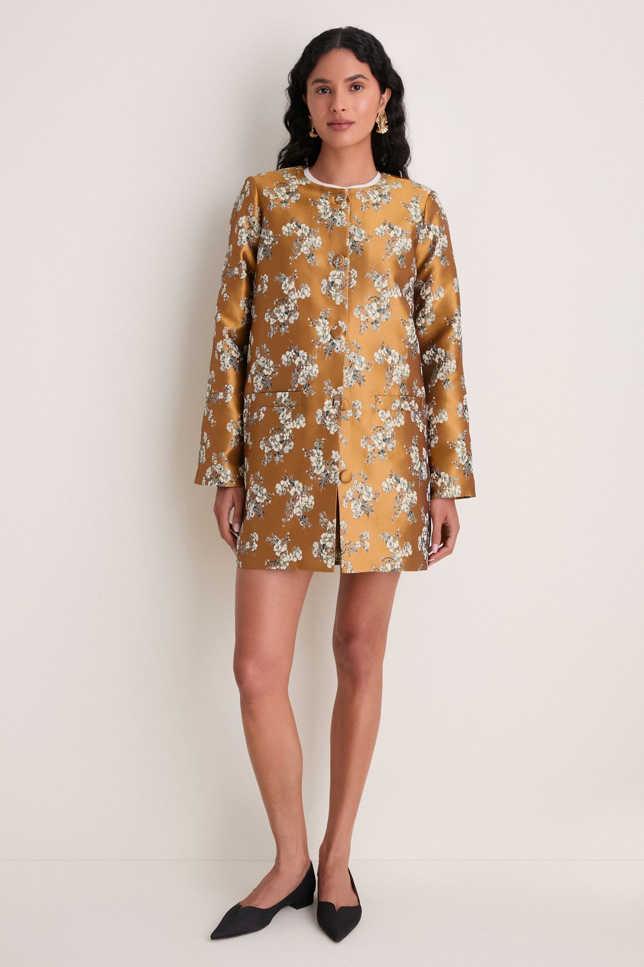 Gilded Blossom Jacquard Mid-Length Callas Set