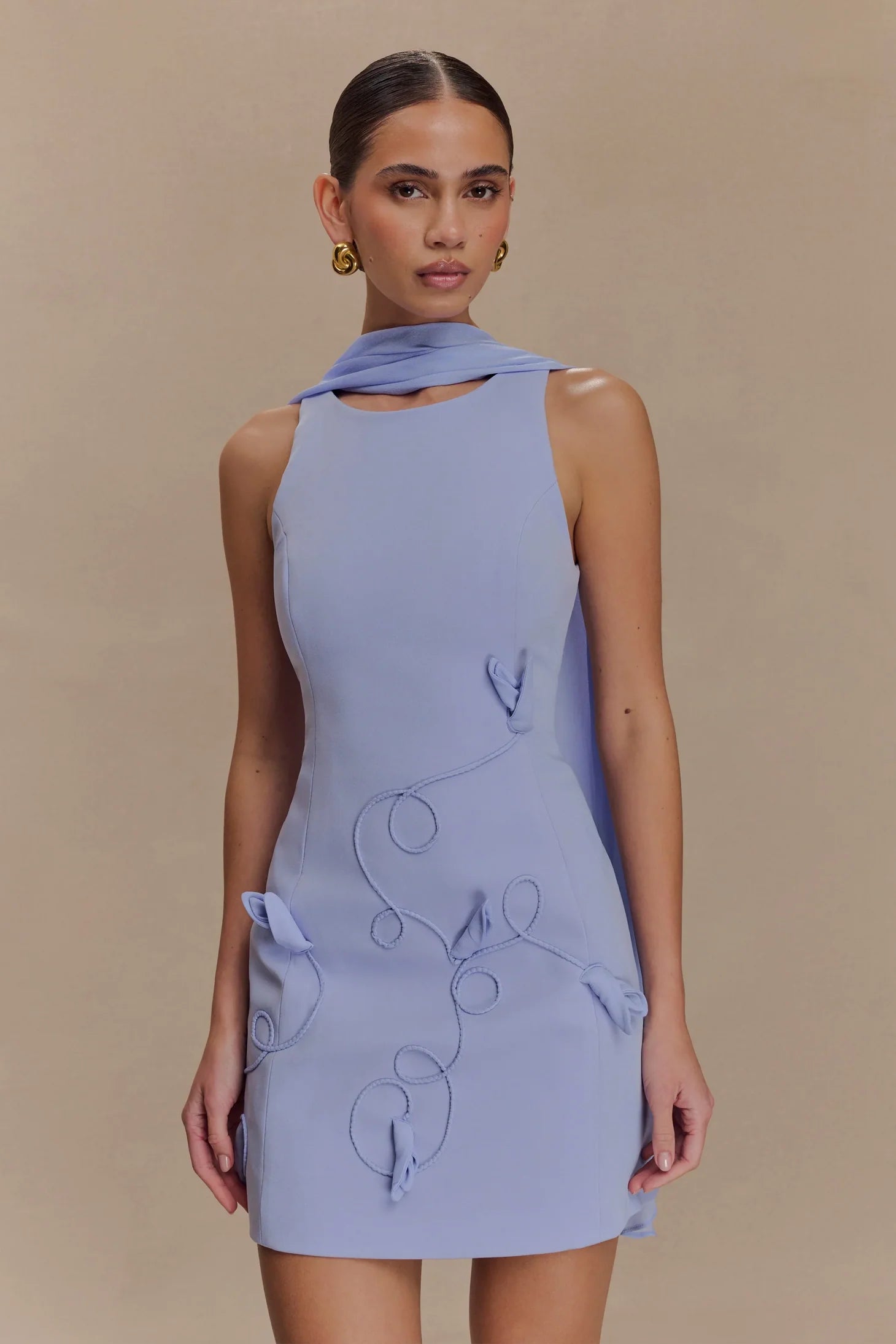 Skyler Suiting Embroidered Mini Dress