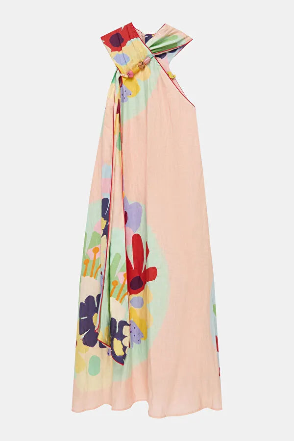 Multicolor Patterned Mini Women's Dress