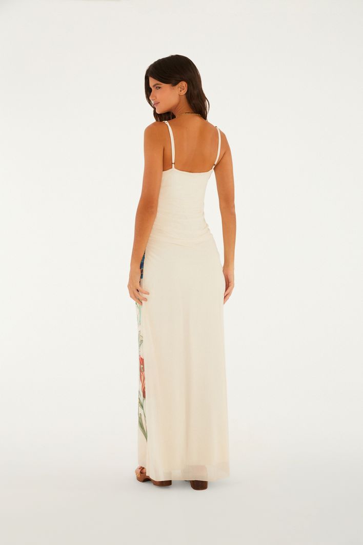 Vestido Alcinha Tule Estampado Floral Maitê
