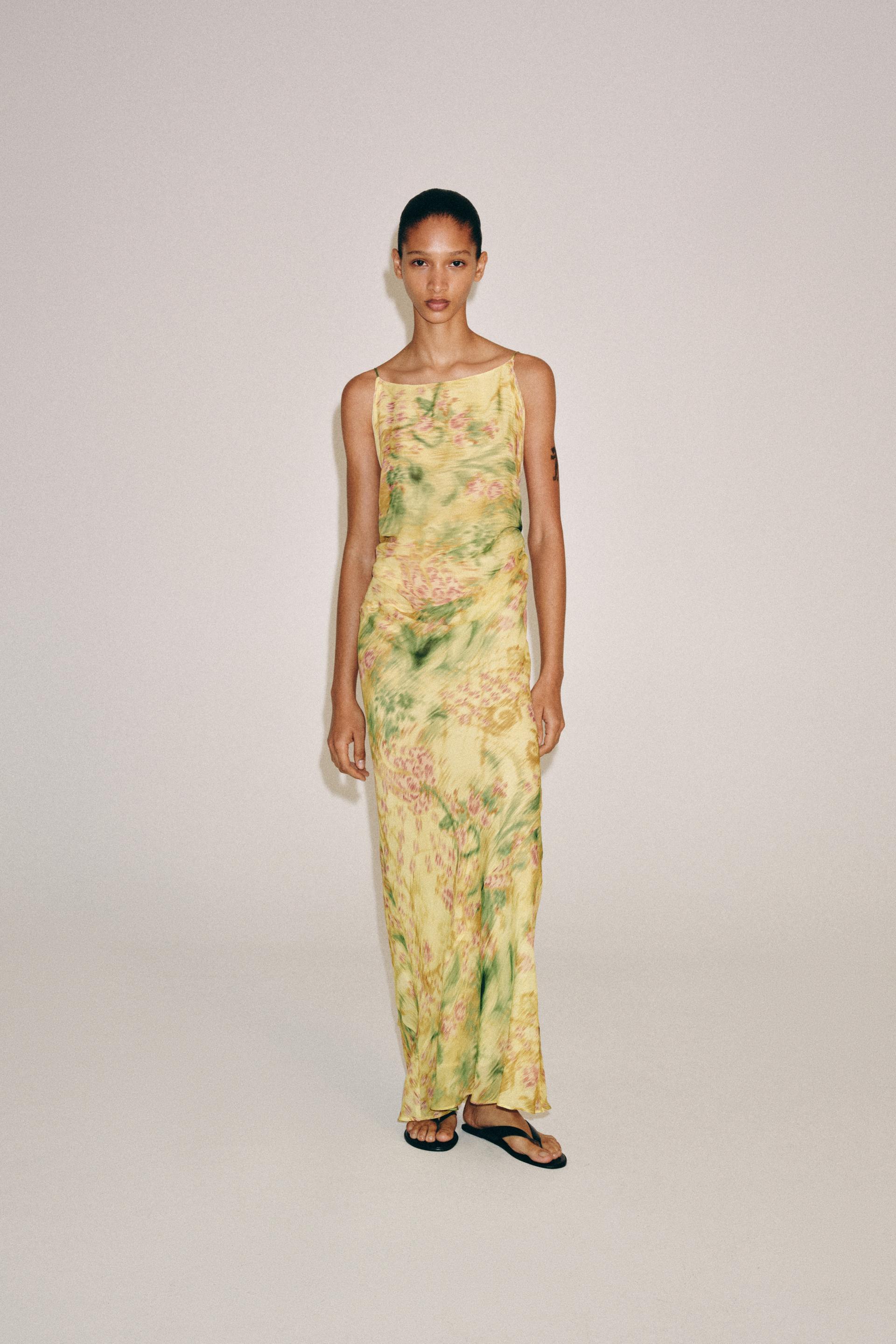 PRINTED BOW DRESS - Multicolored