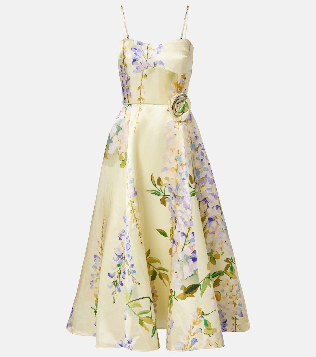 Mariela linen and silk cocktail dress