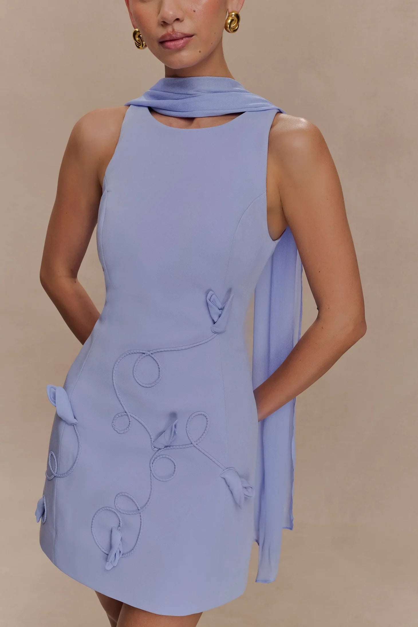Skyler Suiting Embroidered Mini Dress