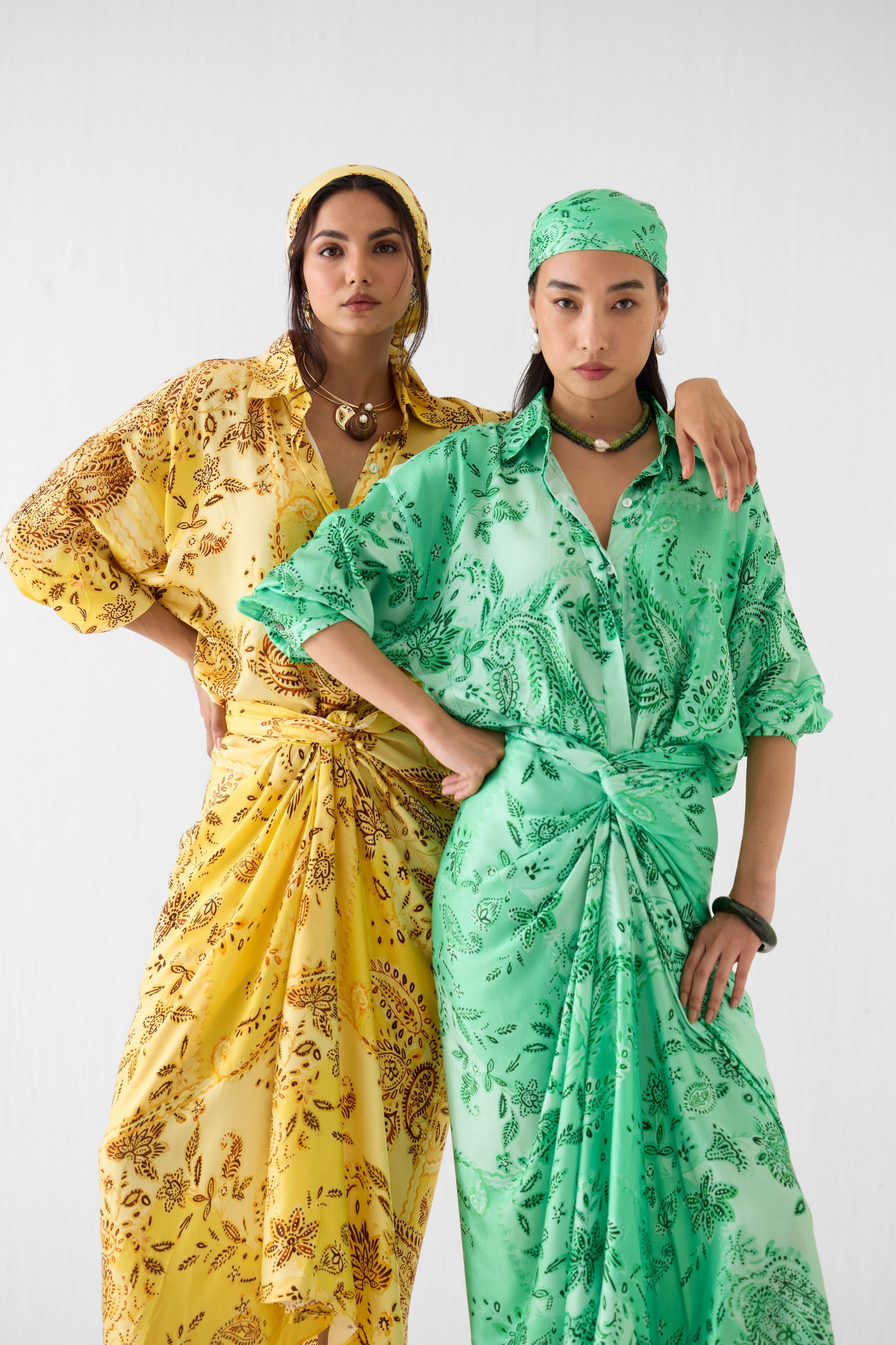 Buta Draped Shirt Dress