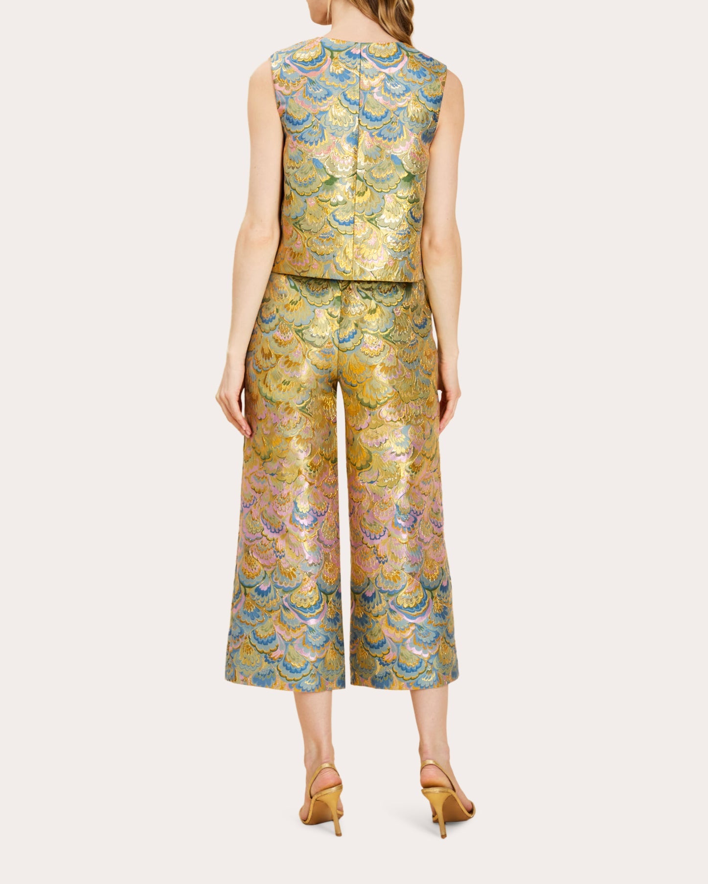 Sadie Metallic Jacquard Button