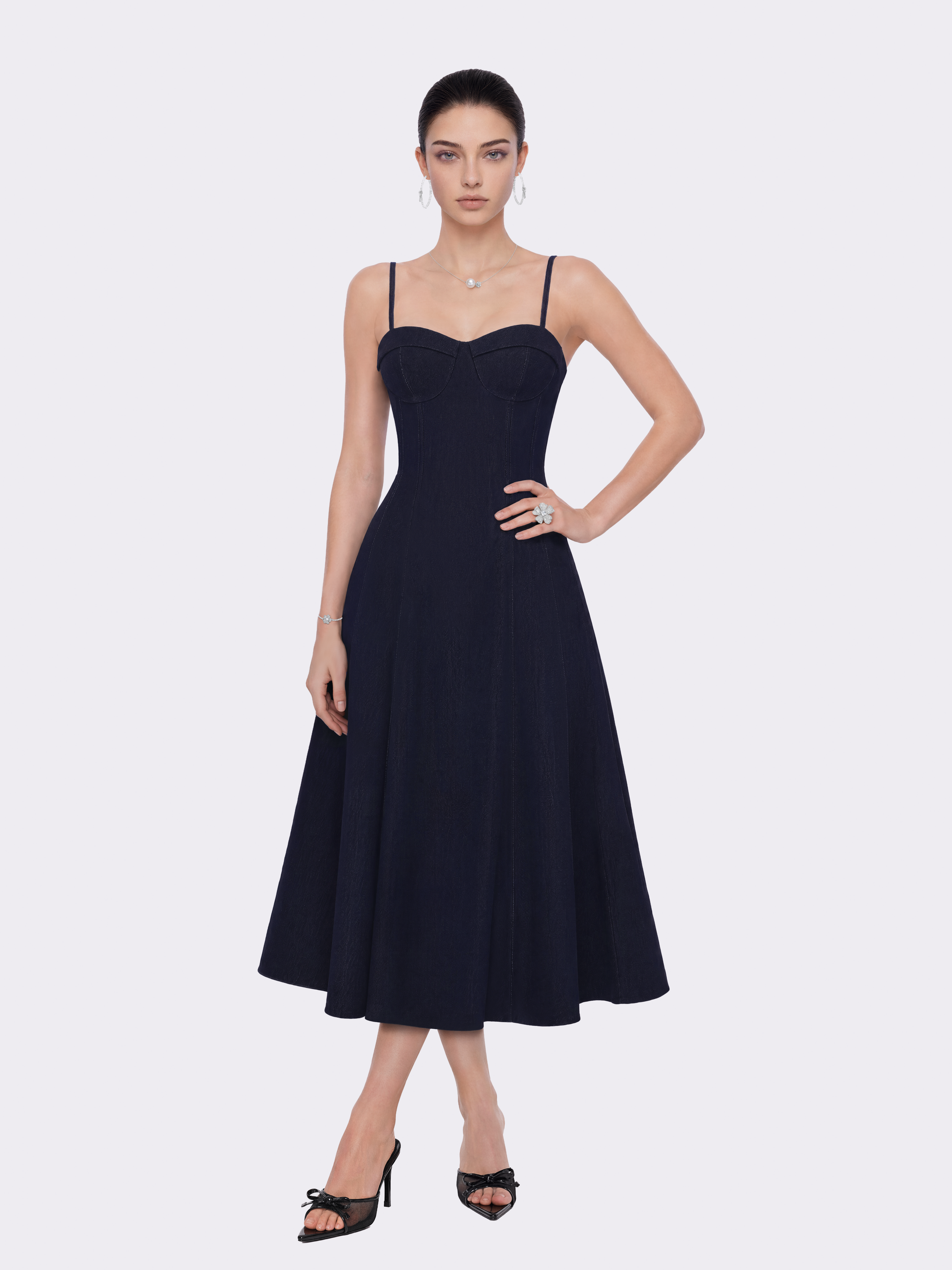 Heidi Corset Blue Denim Dress | Nana Jacqueline