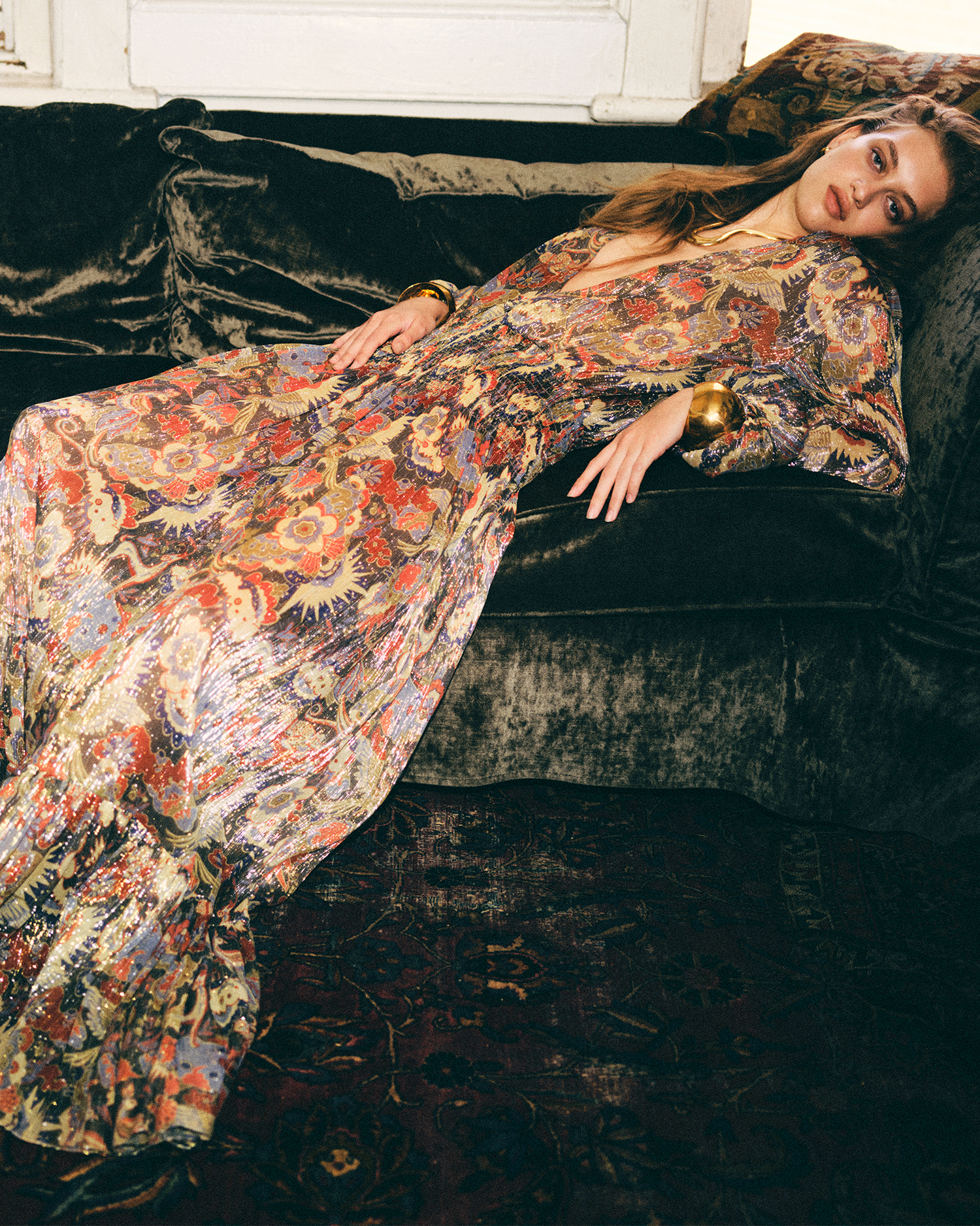 SMOCKED WAIST MAXI DRESS