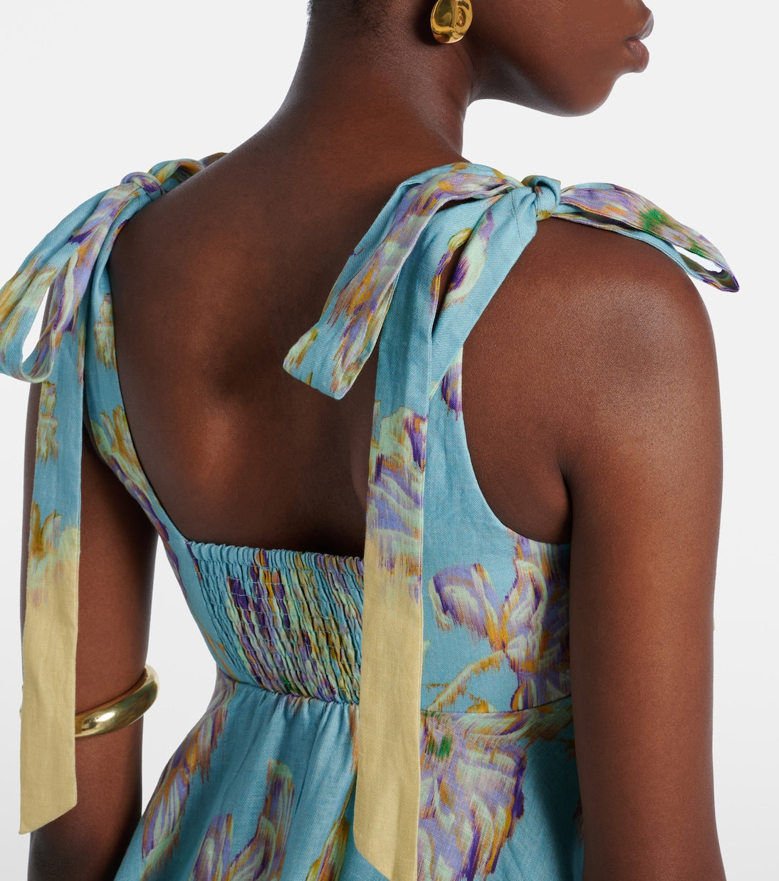Jerry floral linen midi dress