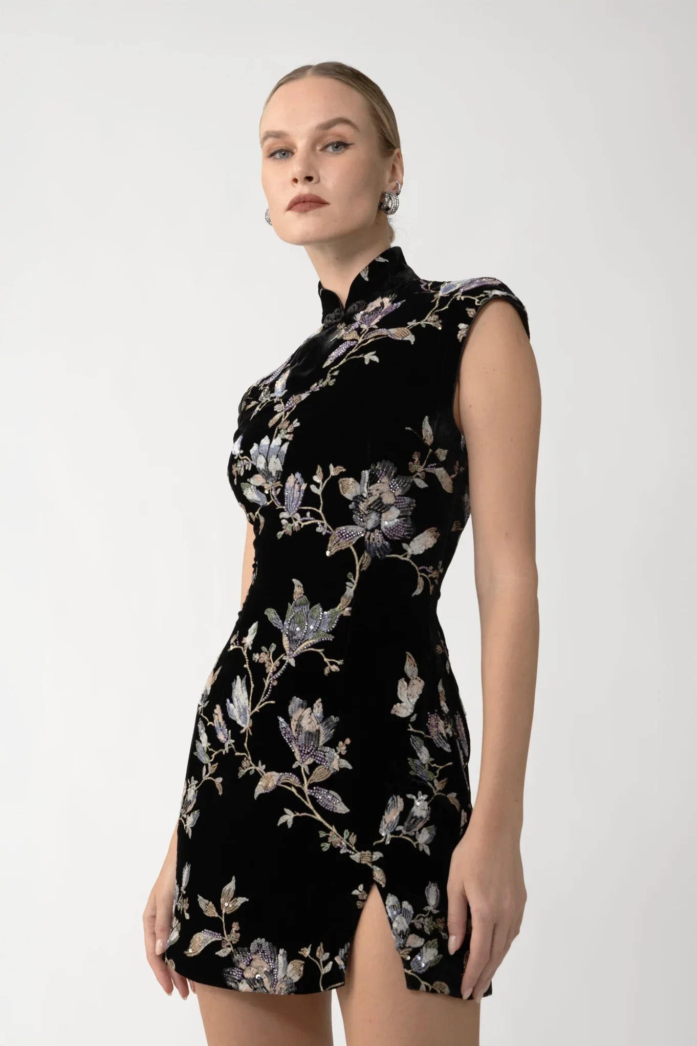 Devon Velvet Mini Dress - Black