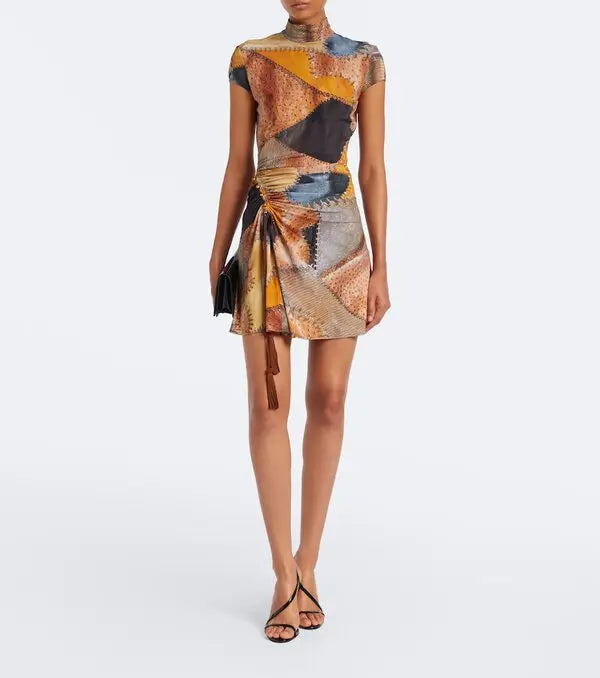 Ruched Trompe L’œil Minidress