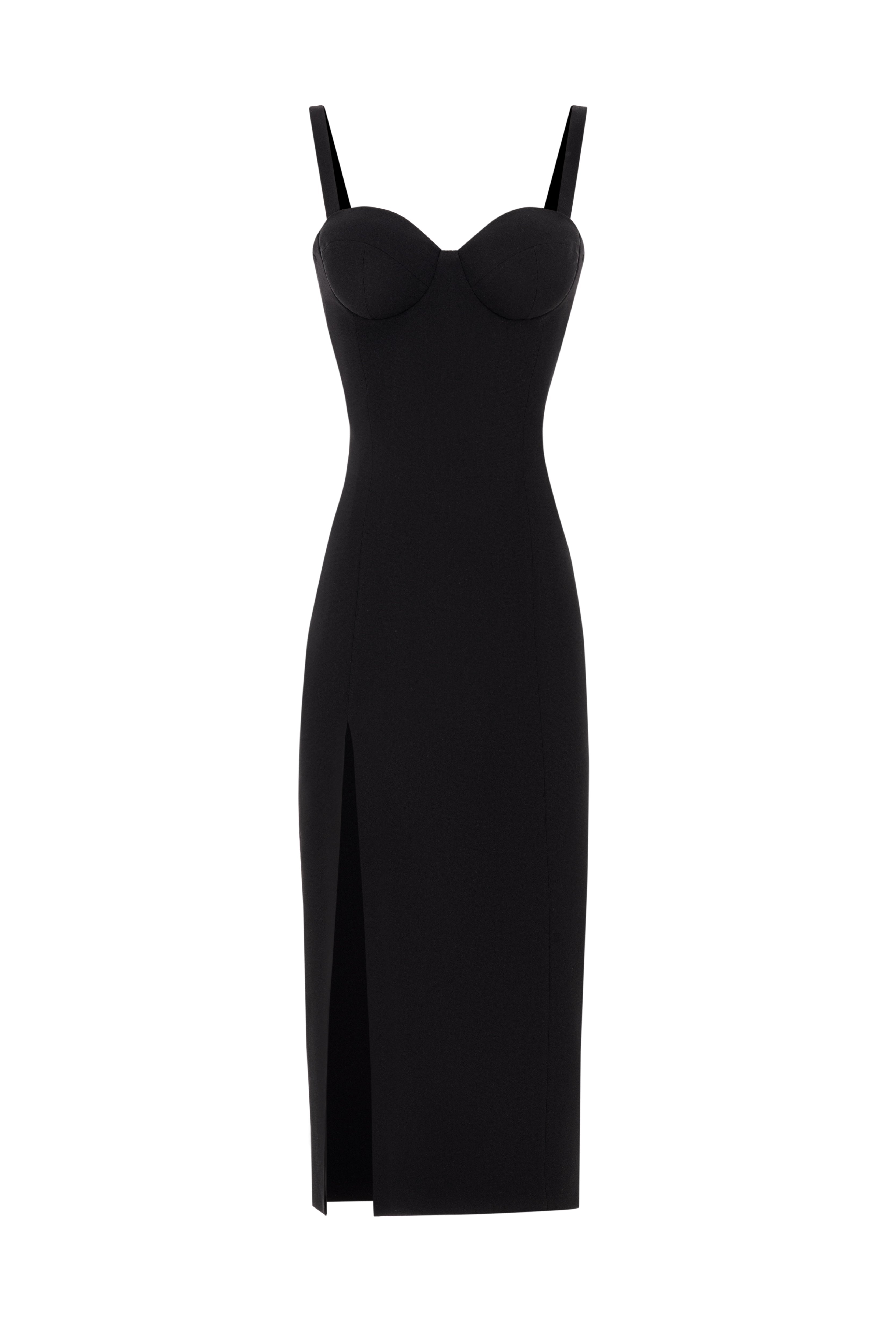 Classic black dress with a corset inside