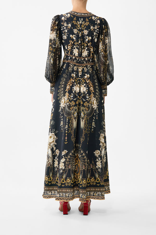 SHAPED WAISTBAND DRESS WITH GATHERED SLEEVES FLAMENCO FOLKLORE