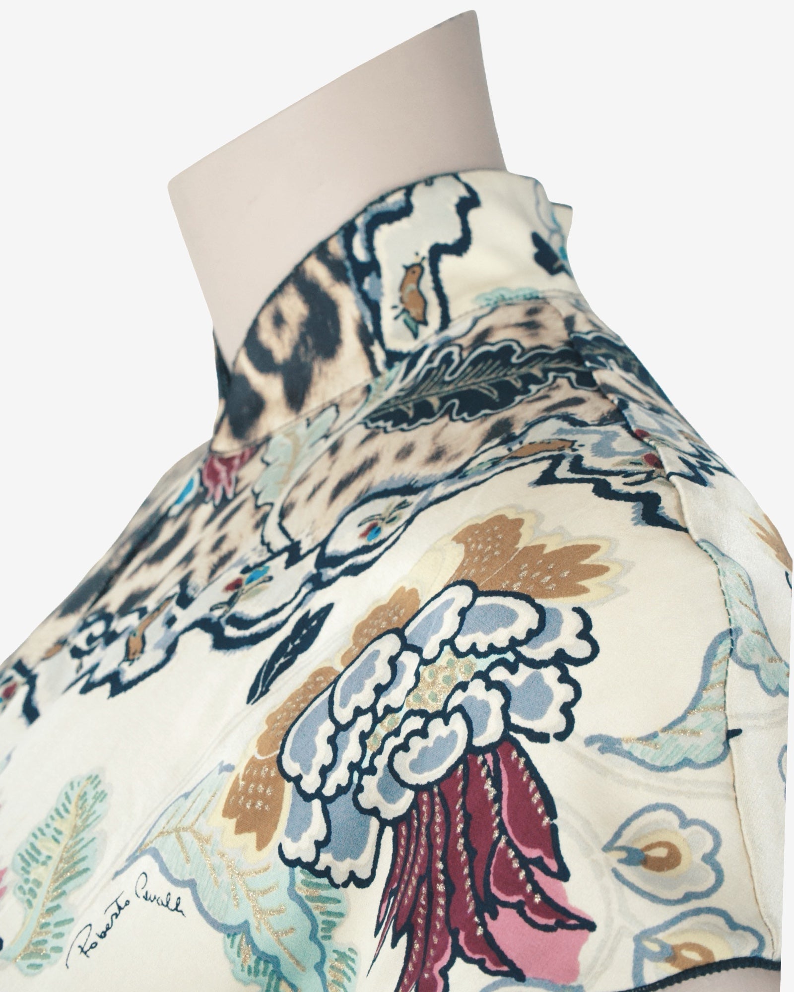 Roberto Cavalli - S/S 2003 Iconic Chinoiserie Silk Nacre Dress