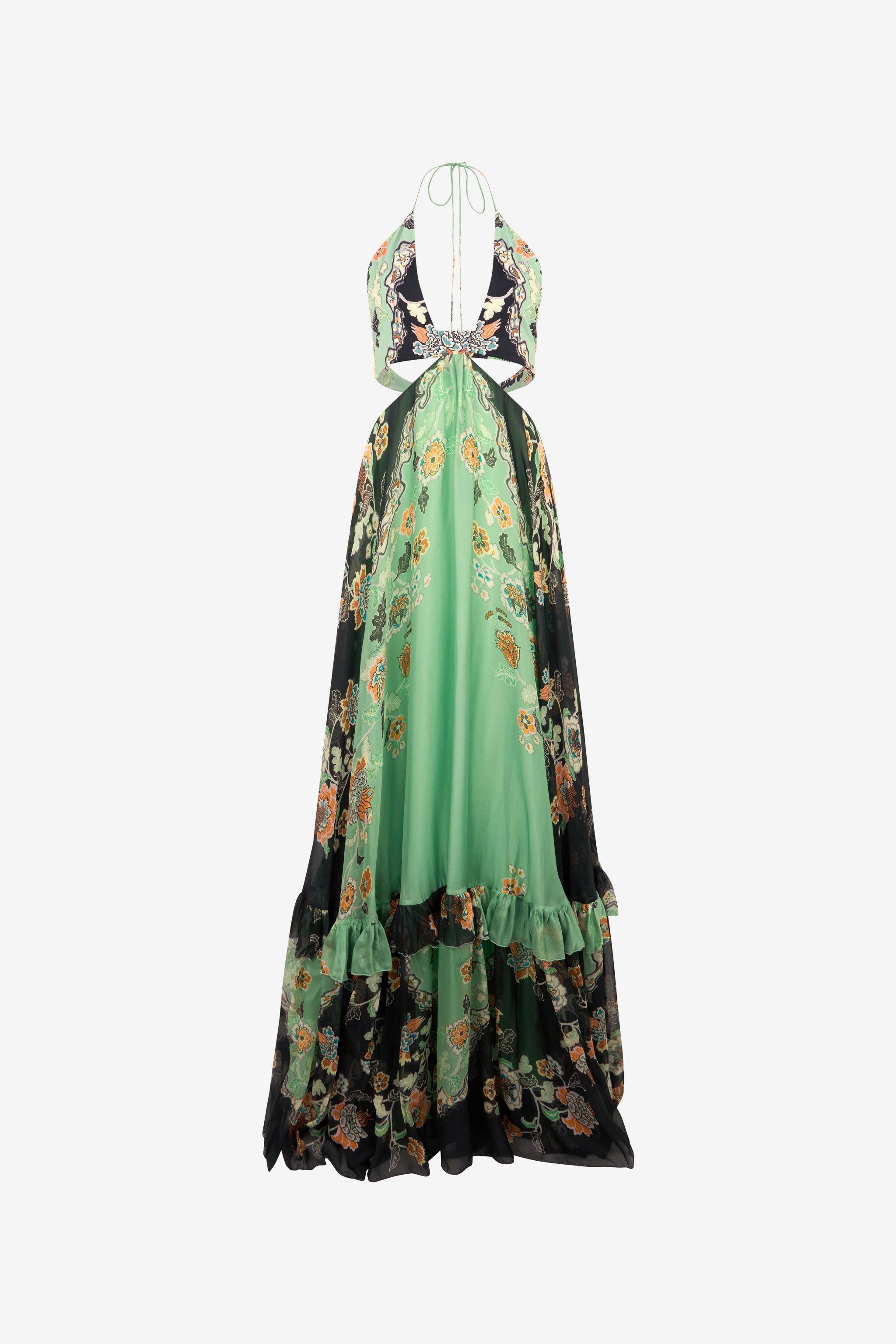 Seidenkleid Mit Kimono-Druck