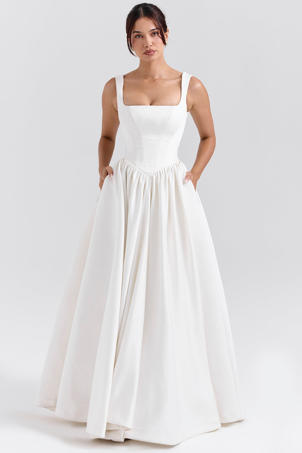Lillianna Ivory Italian Satin Corset Bridal Gown