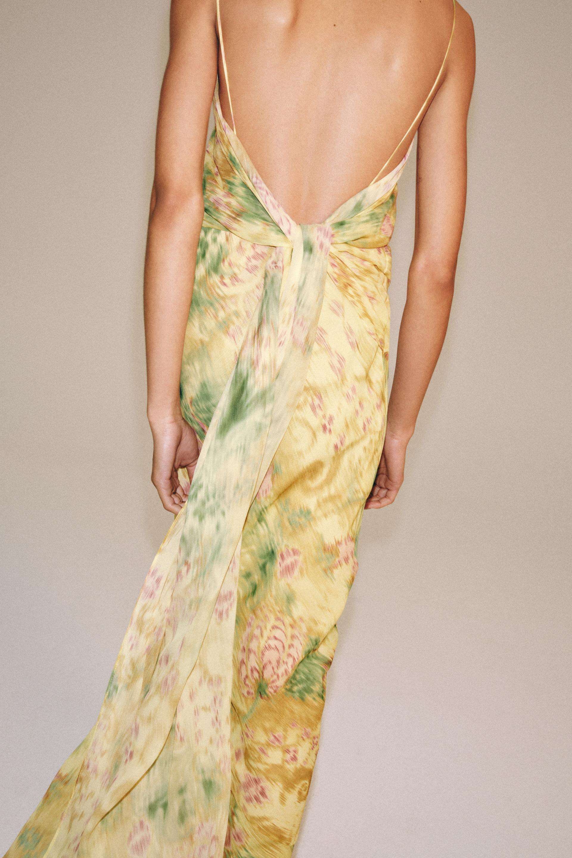 PRINTED BOW DRESS - Multicolored