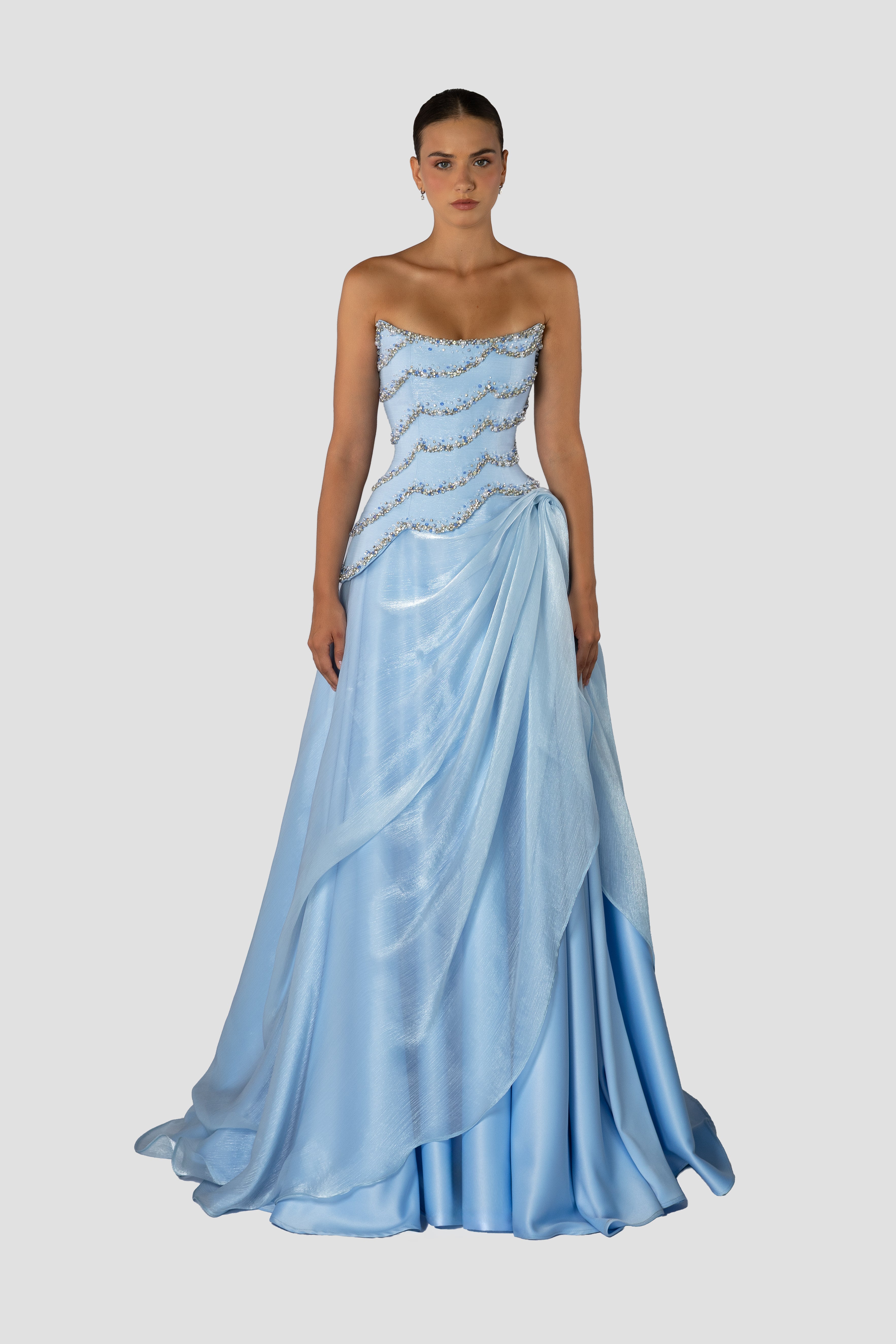 Light Blue Organza Ballgown
