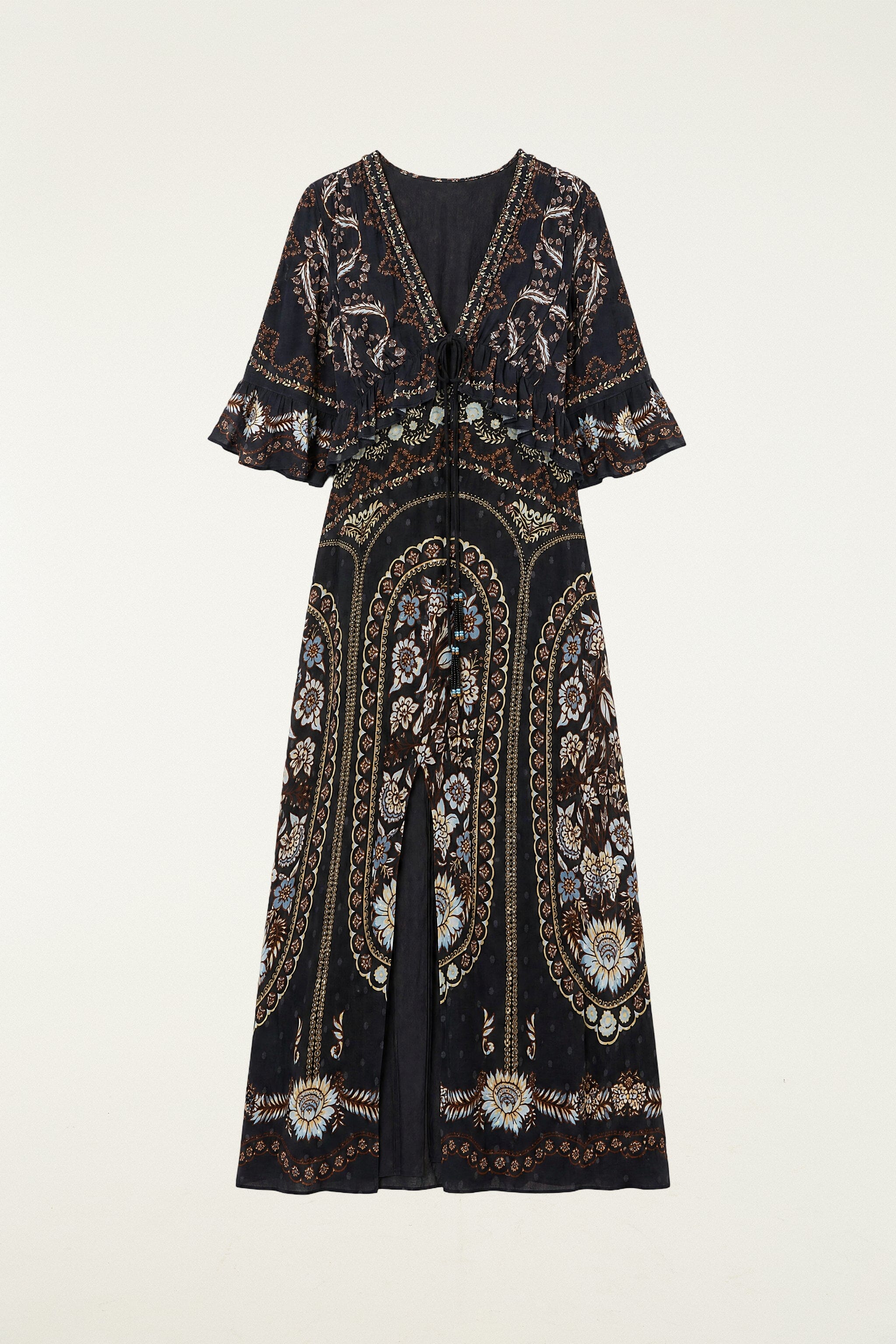 Daniela Short Sleeve Ruffled Maxi Dress