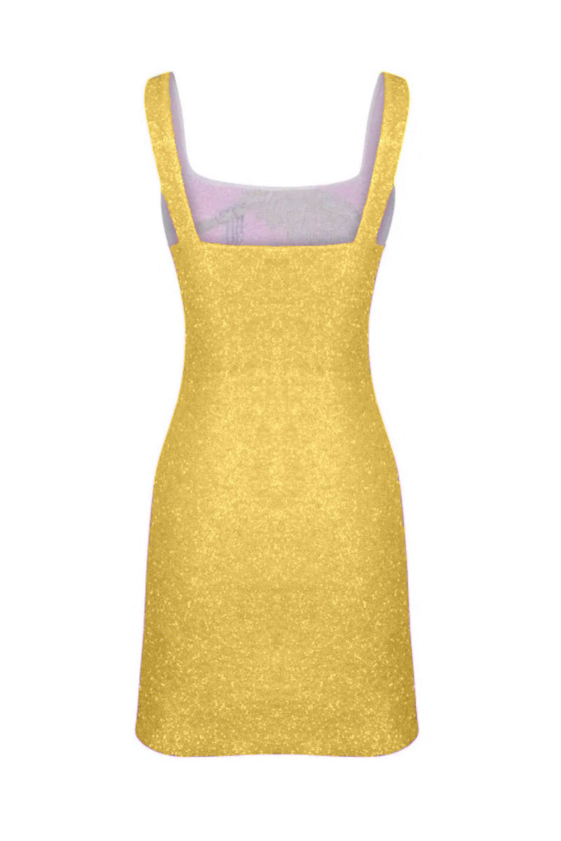 ST. BARTH HAND-BEADED CRYSTAL DRESS IN YELLOW