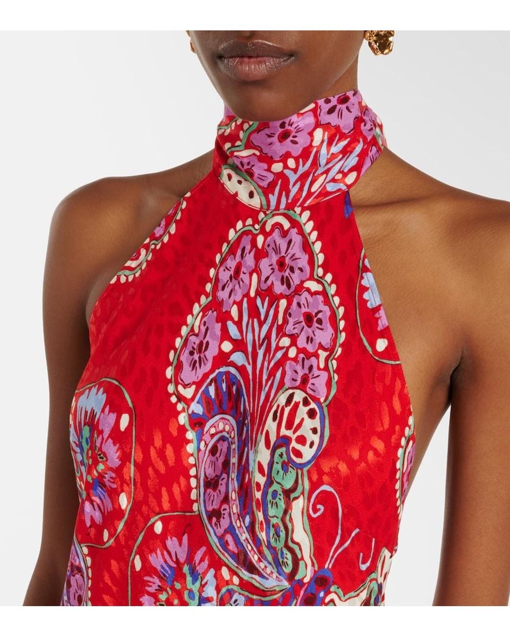 Maura Printed Halterneck Maxi Dress