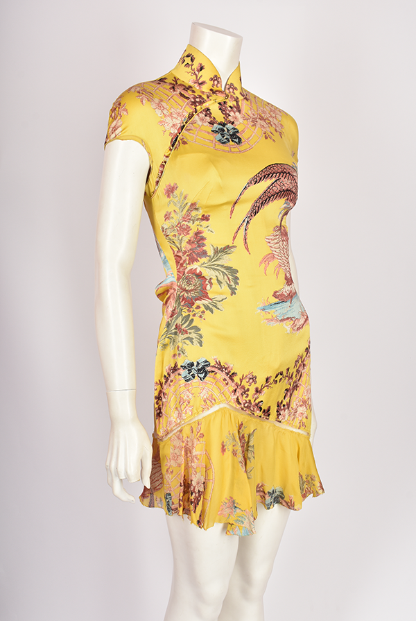 ROBERTO CAVALLI S/S 2003 RUNWAY YELLOW DRESS S