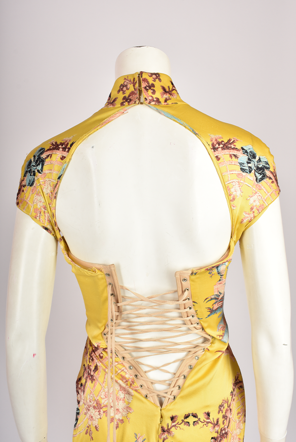 ROBERTO CAVALLI S/S 2003 RUNWAY YELLOW DRESS S