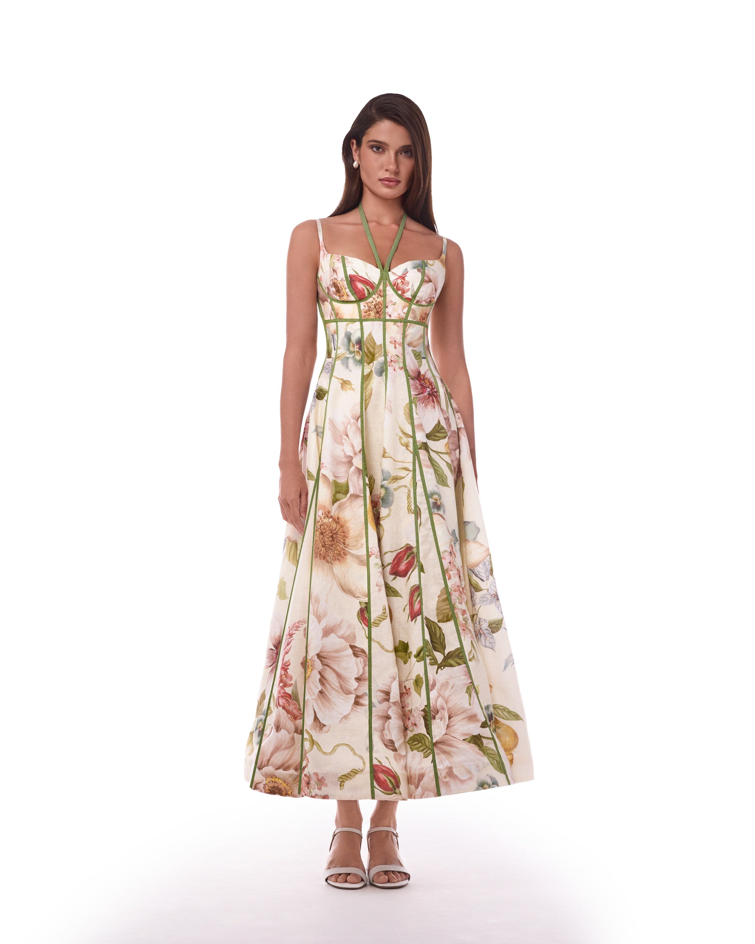 Amoréa Bustier Midi Dress – Olive - BY HAO