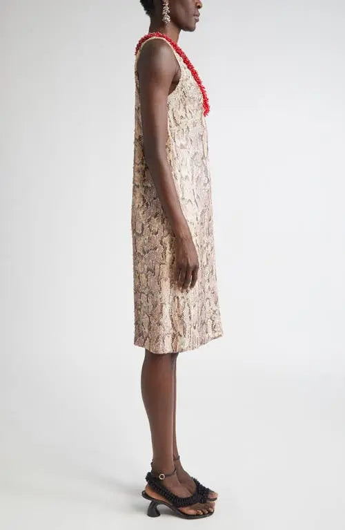 Debis Snakeskin Print Sequin Dress