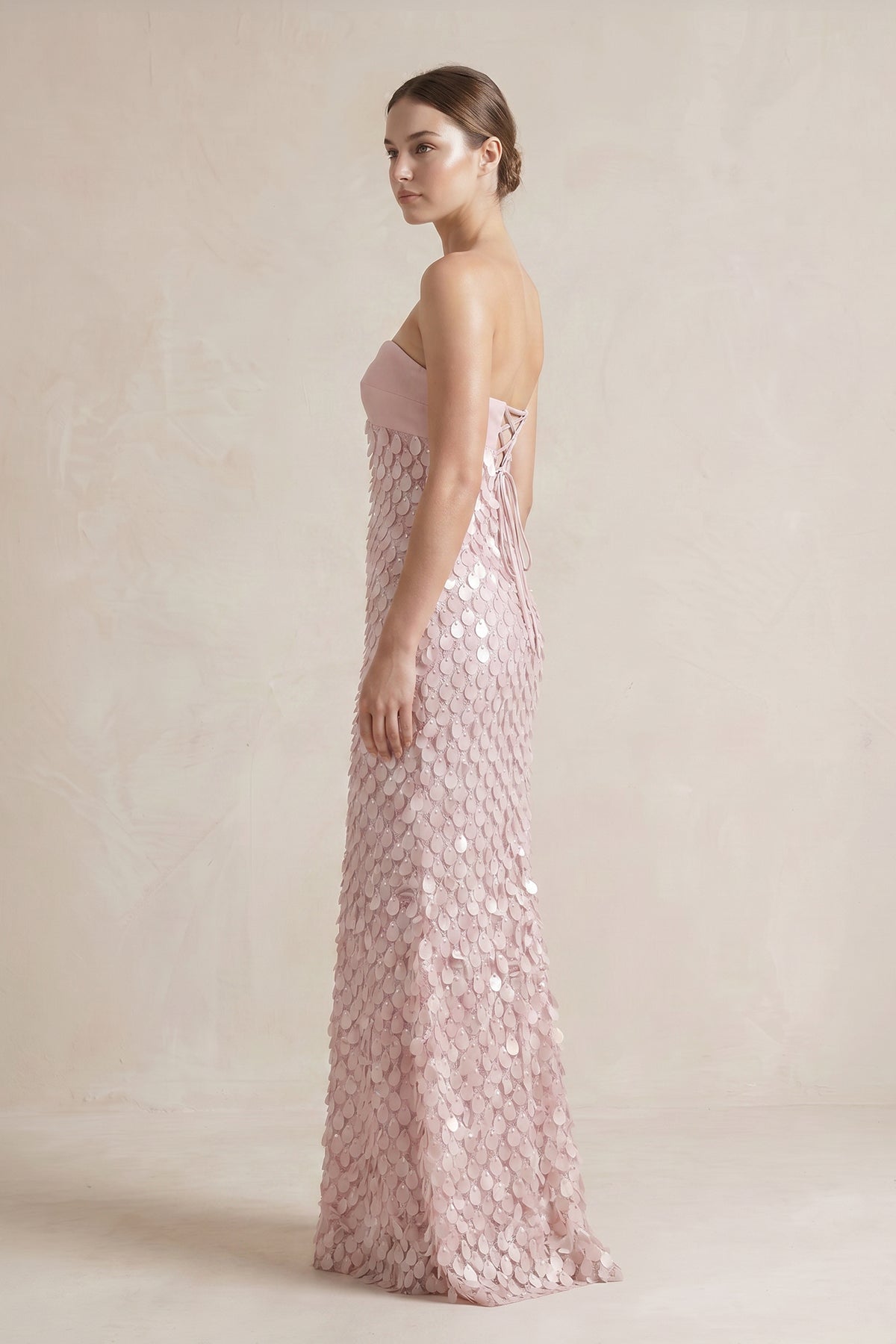 Pink Sheath Sweetheart Long Prom Dresses with Sequins
