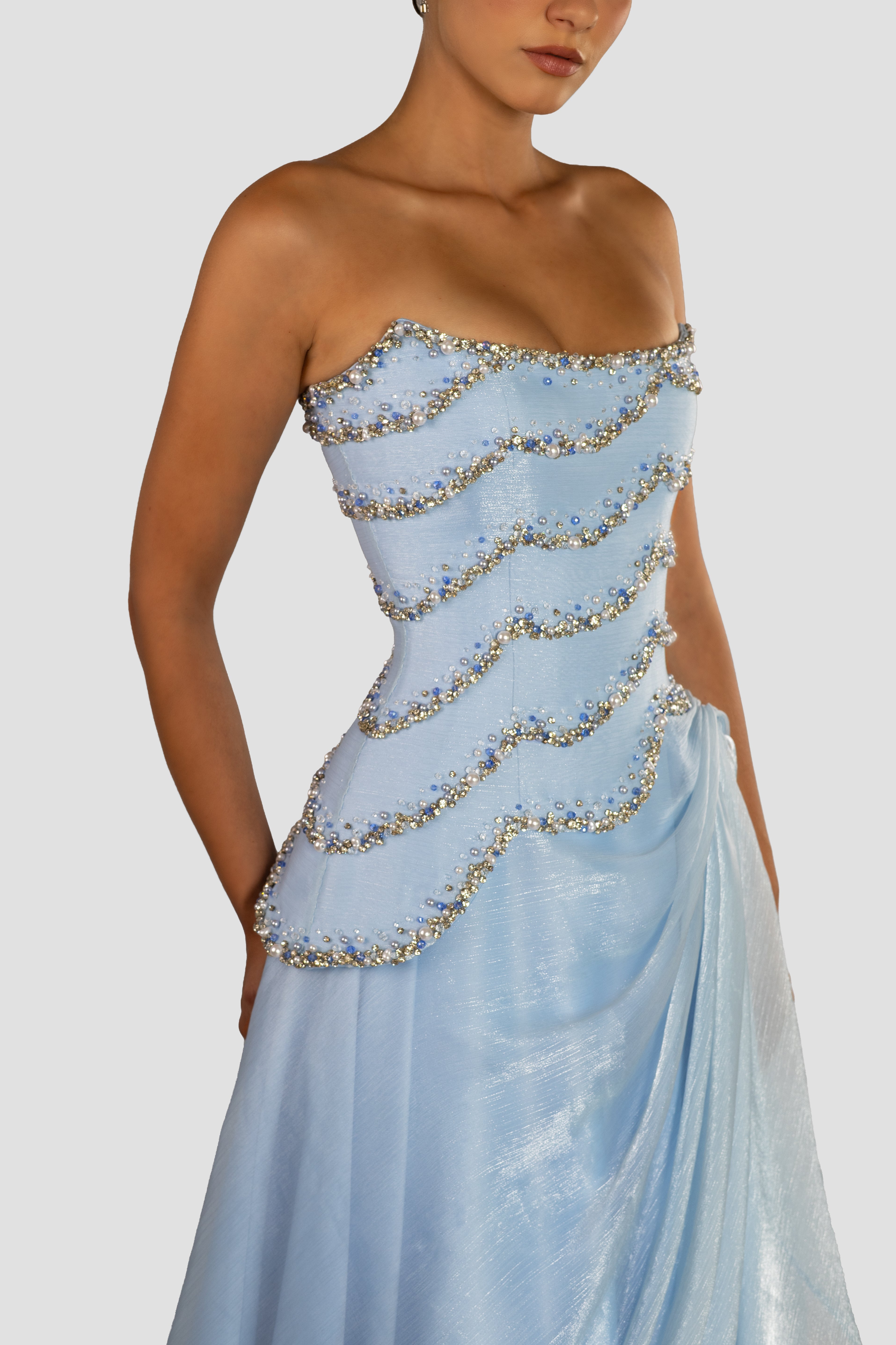 Light Blue Organza Ballgown