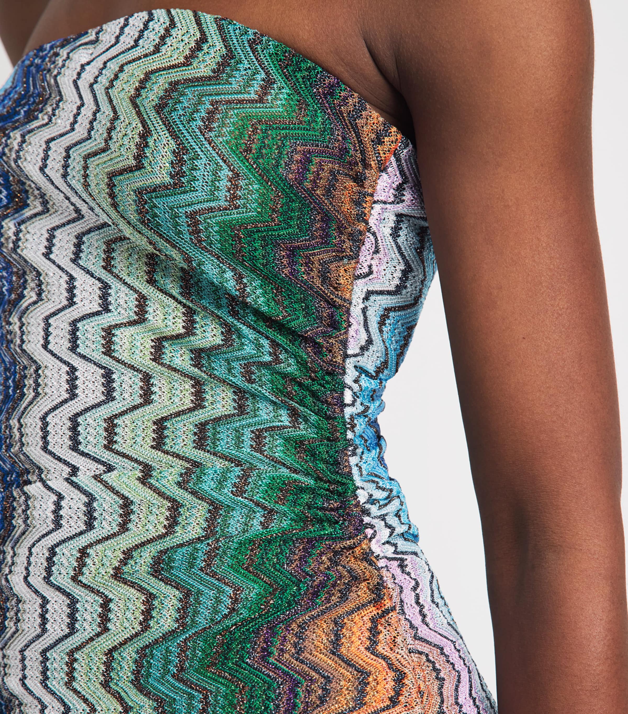 Missoni Metallic Zigzag Strapless Maxi Dress