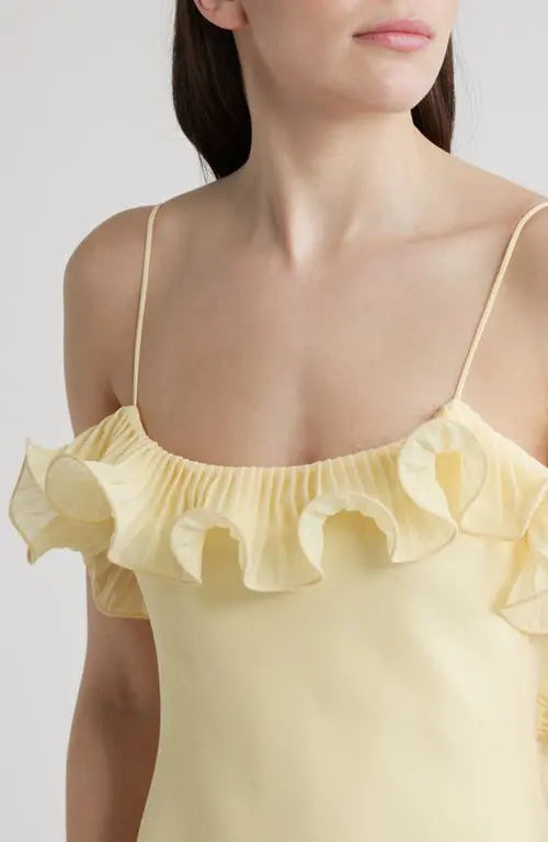 Delina Open Back Mermaid Gown - Butter Yellow