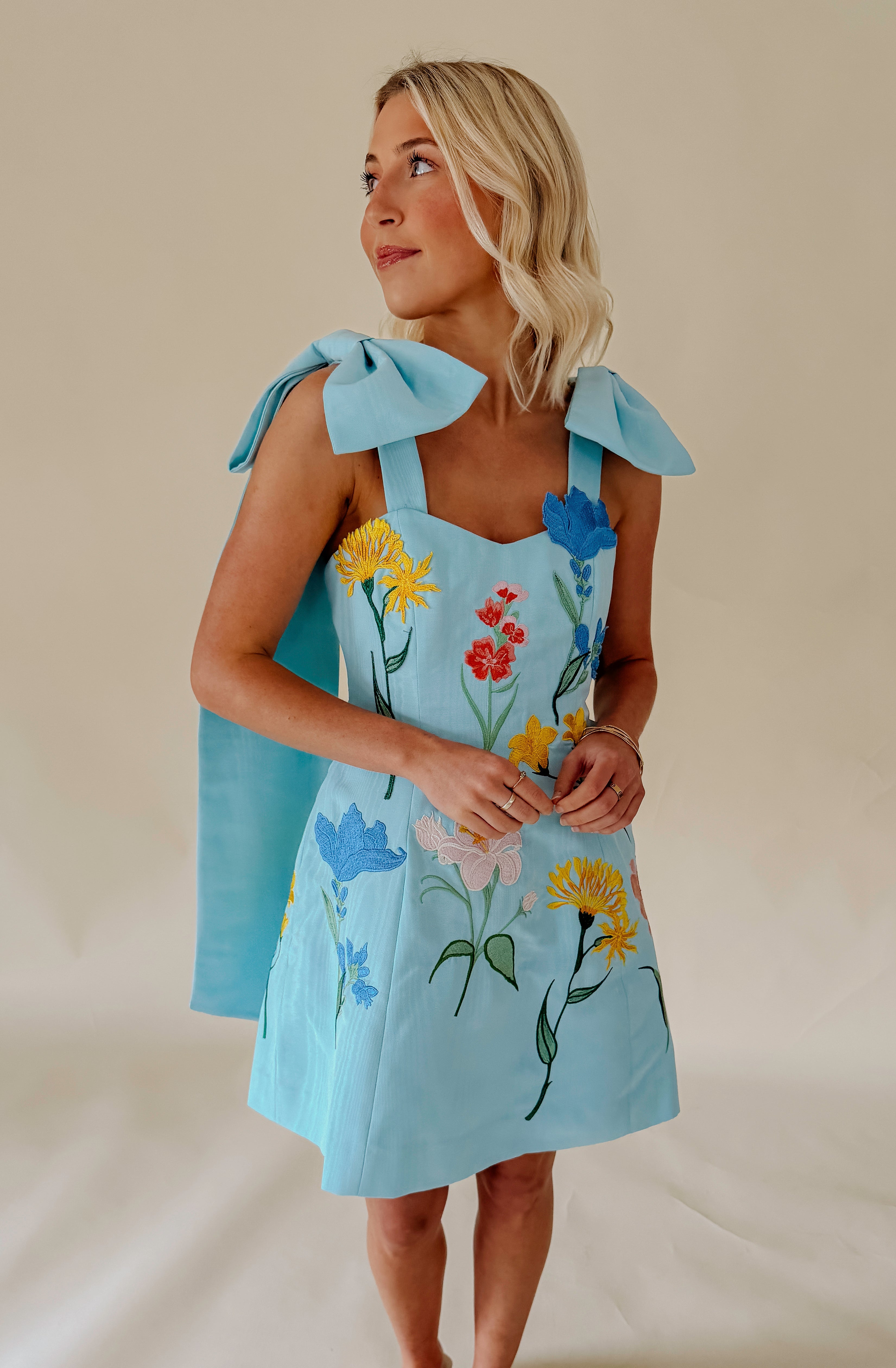 MESTIZA SAMAR MINI DRESS - Blue Waltz / 6