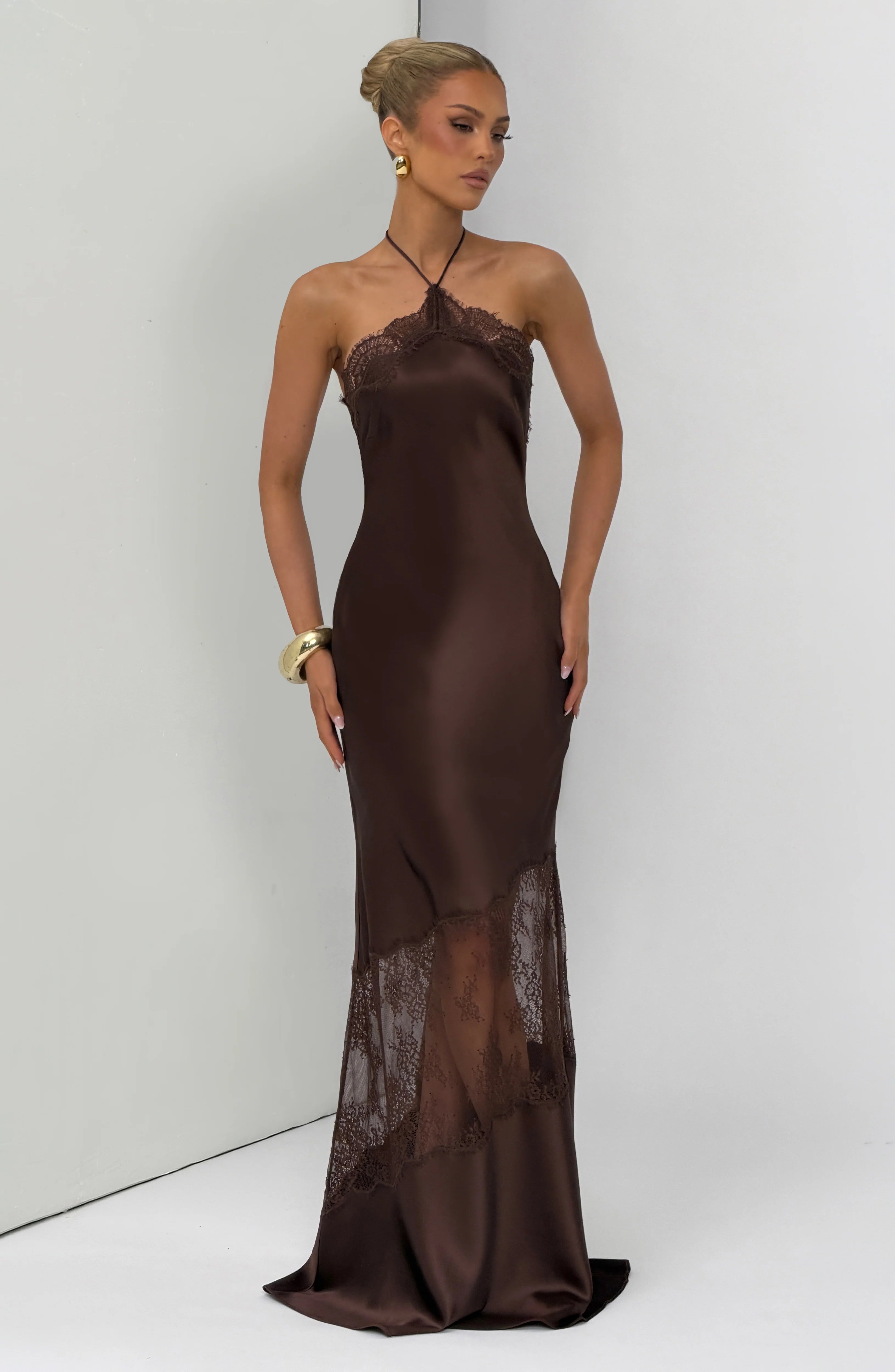 Agnetha Maxi Dress - Plum Brown