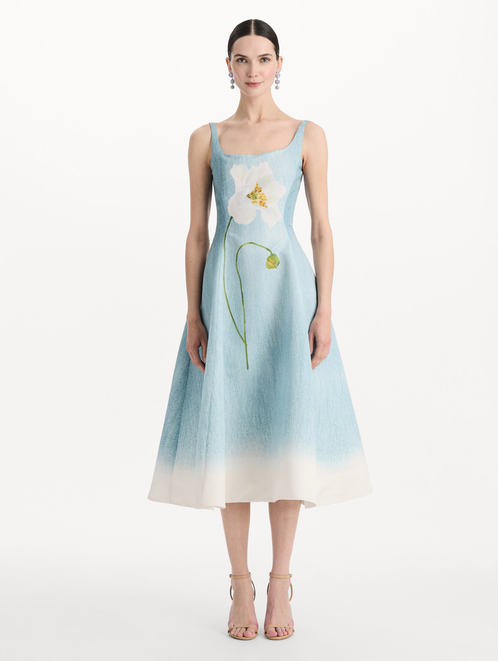 Ombré Peony Faille Dress