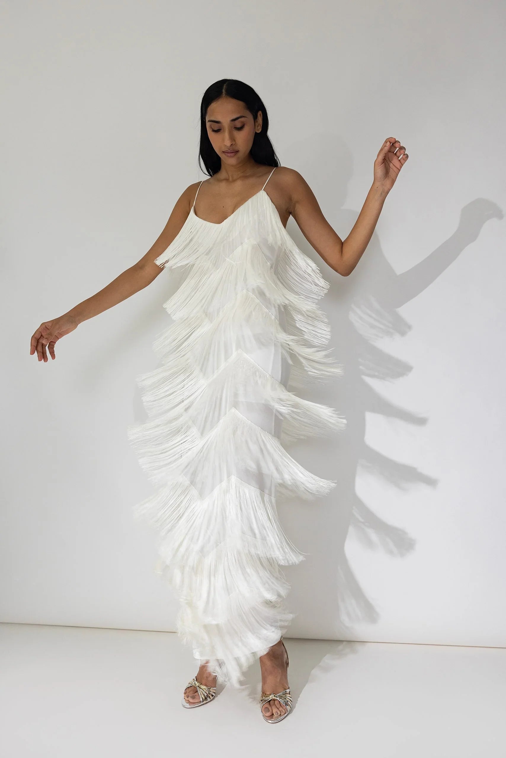 LONG WHITE women's dress