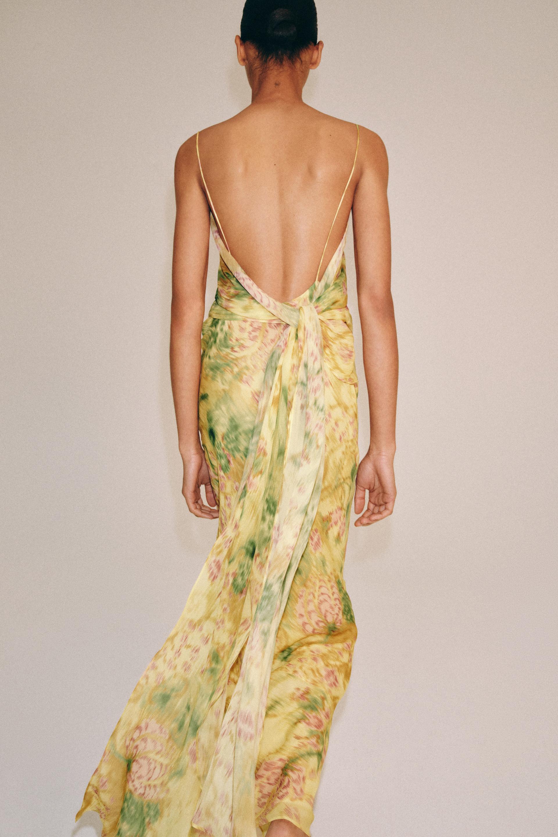 PRINTED BOW DRESS - Multicolored