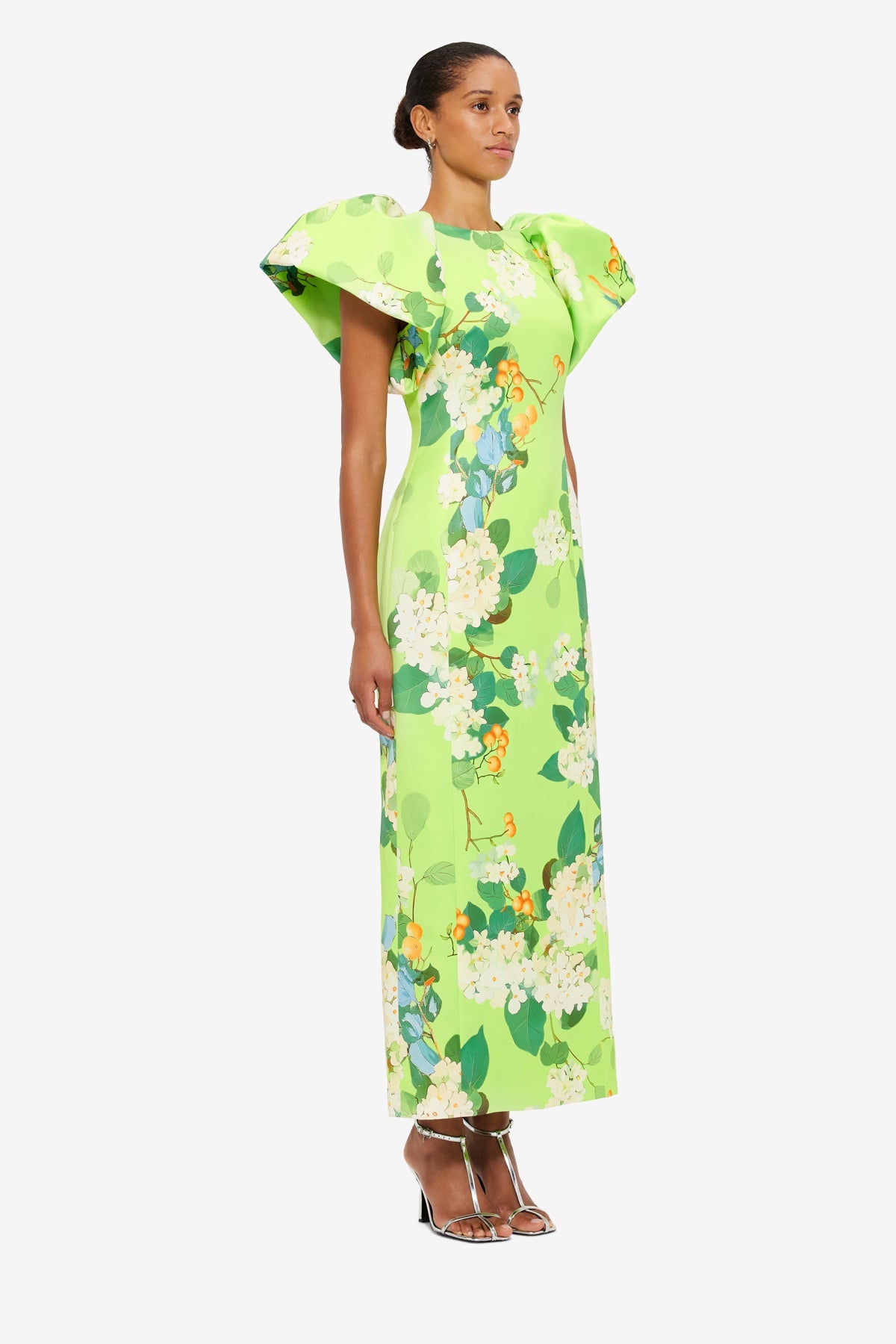Lucinda Printed Maxi Dress - Hydrangea in Lime