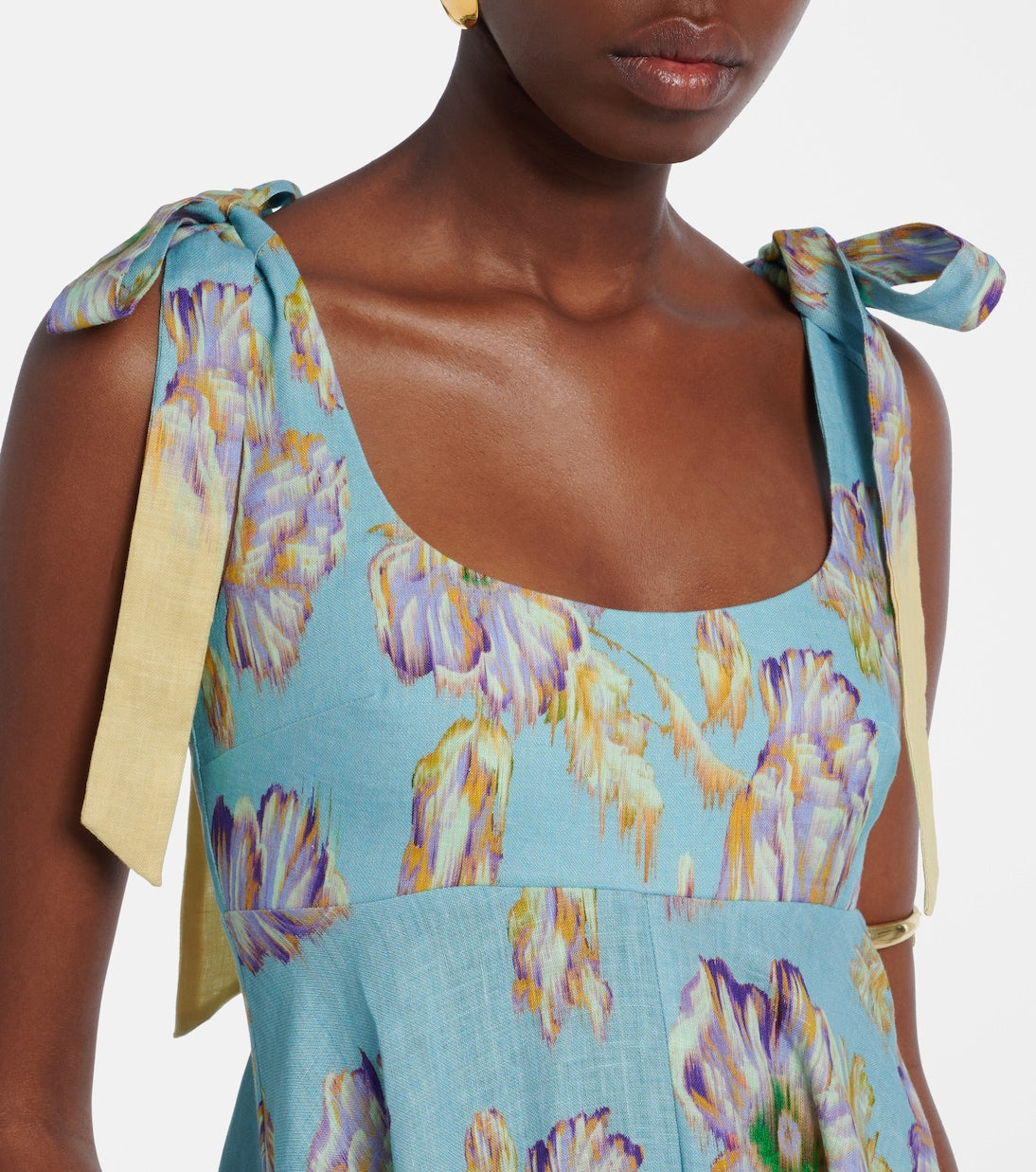 Jerry floral linen midi dress