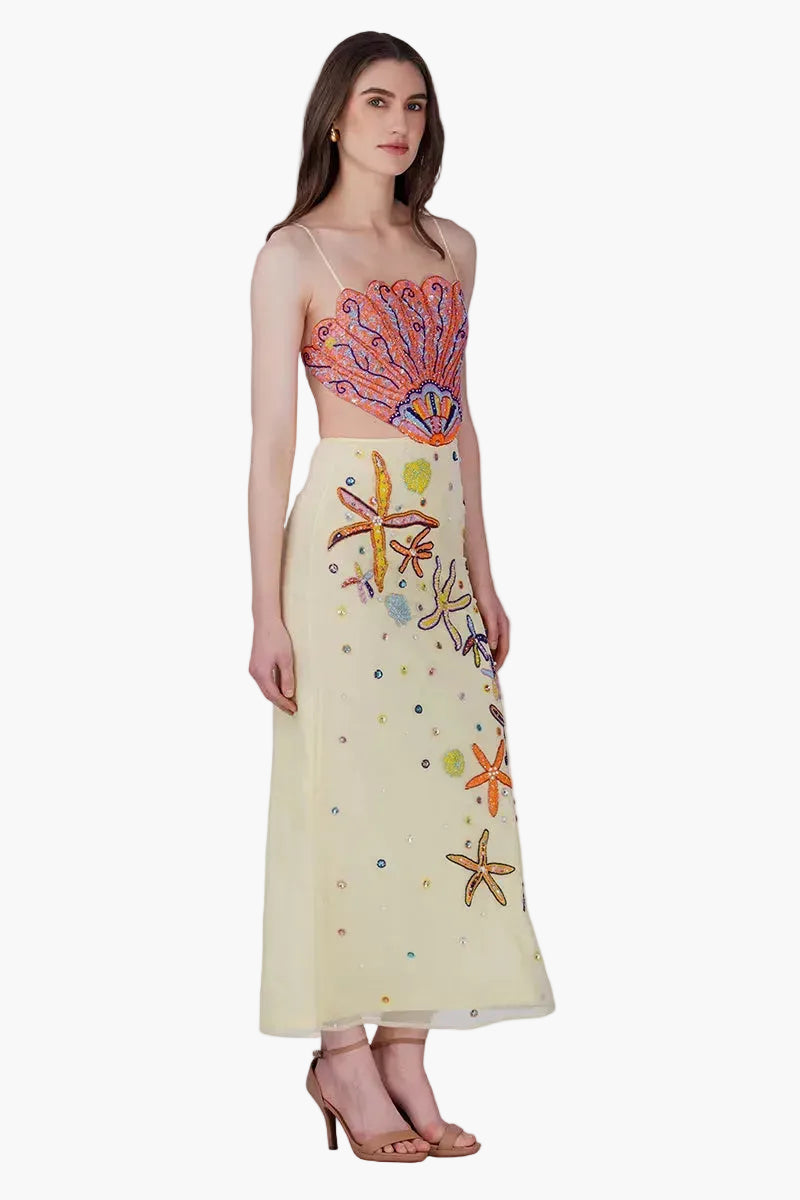 Bowfin Fish Embellished Lurex Dress