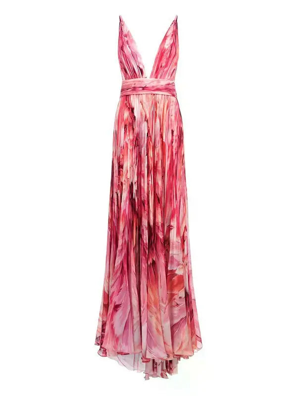 Printed Maxi Dress - Pink
