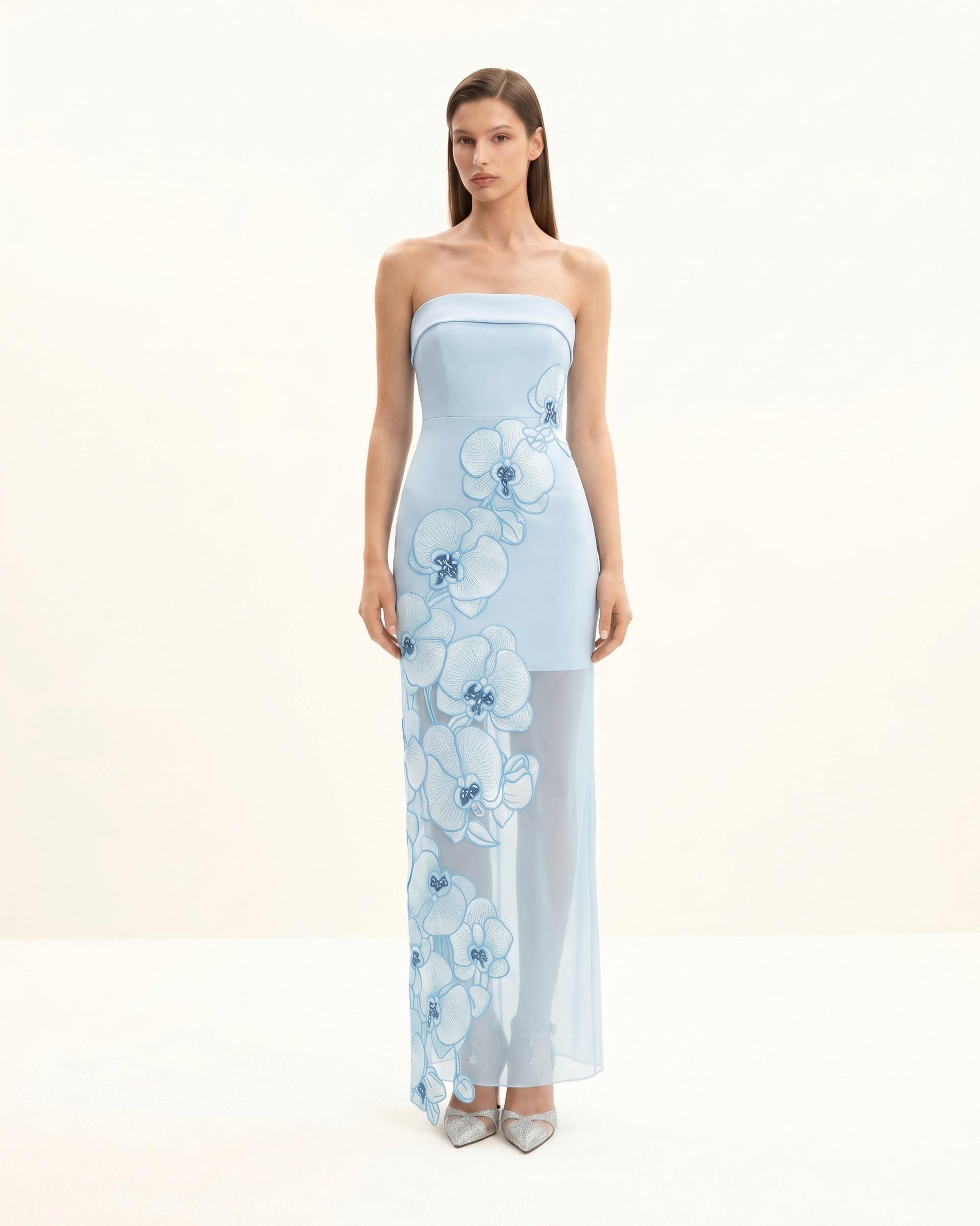 Orchid Embroidered Dress - Light Blue - 6 | UK