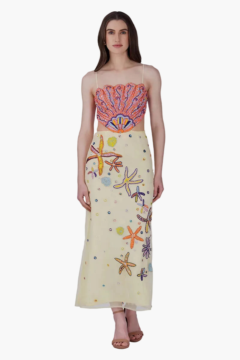 Bowfin Fish Embellished Lurex Dress